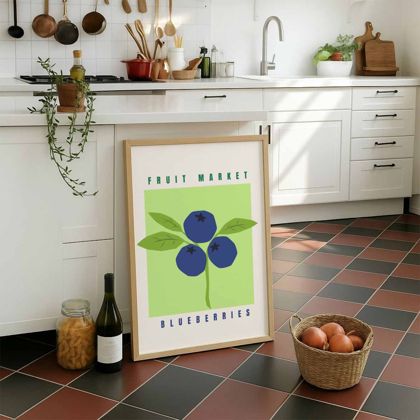 Blauwe Bessen Fruitmarkt Poster-WallArtistic