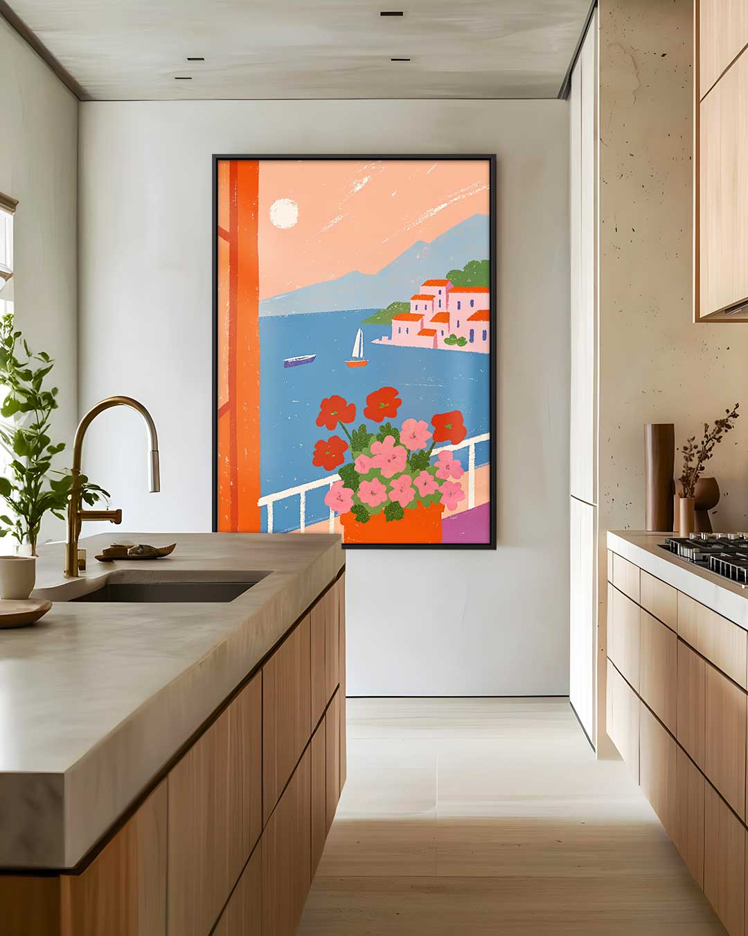 Uitzicht op Bloemrijke Haven Kunstwerk-canvas-dibond-plexiglas-wanddecoratie-WallArtistic