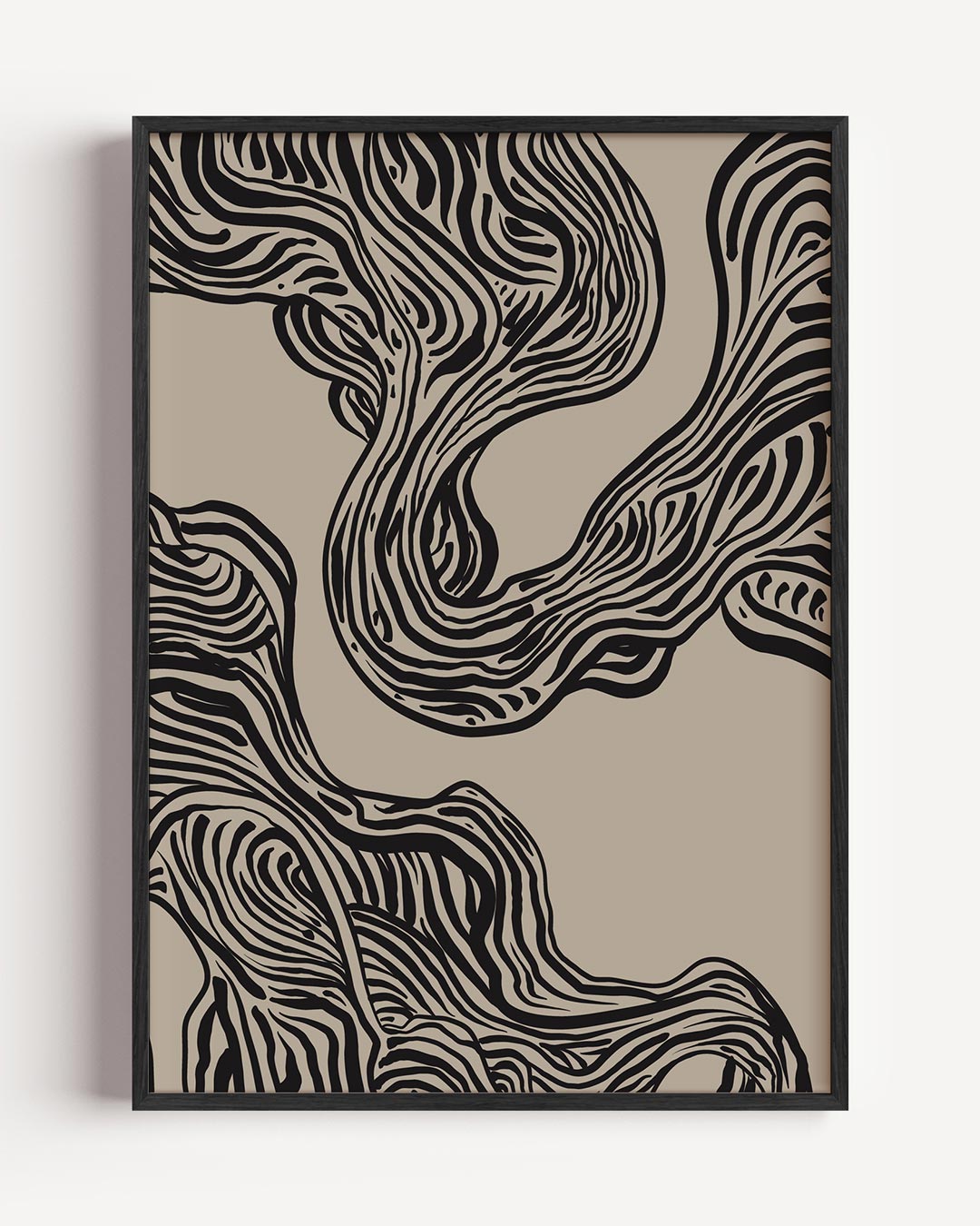 Abstracte Golvende Lijnen Poster-WallArtistic