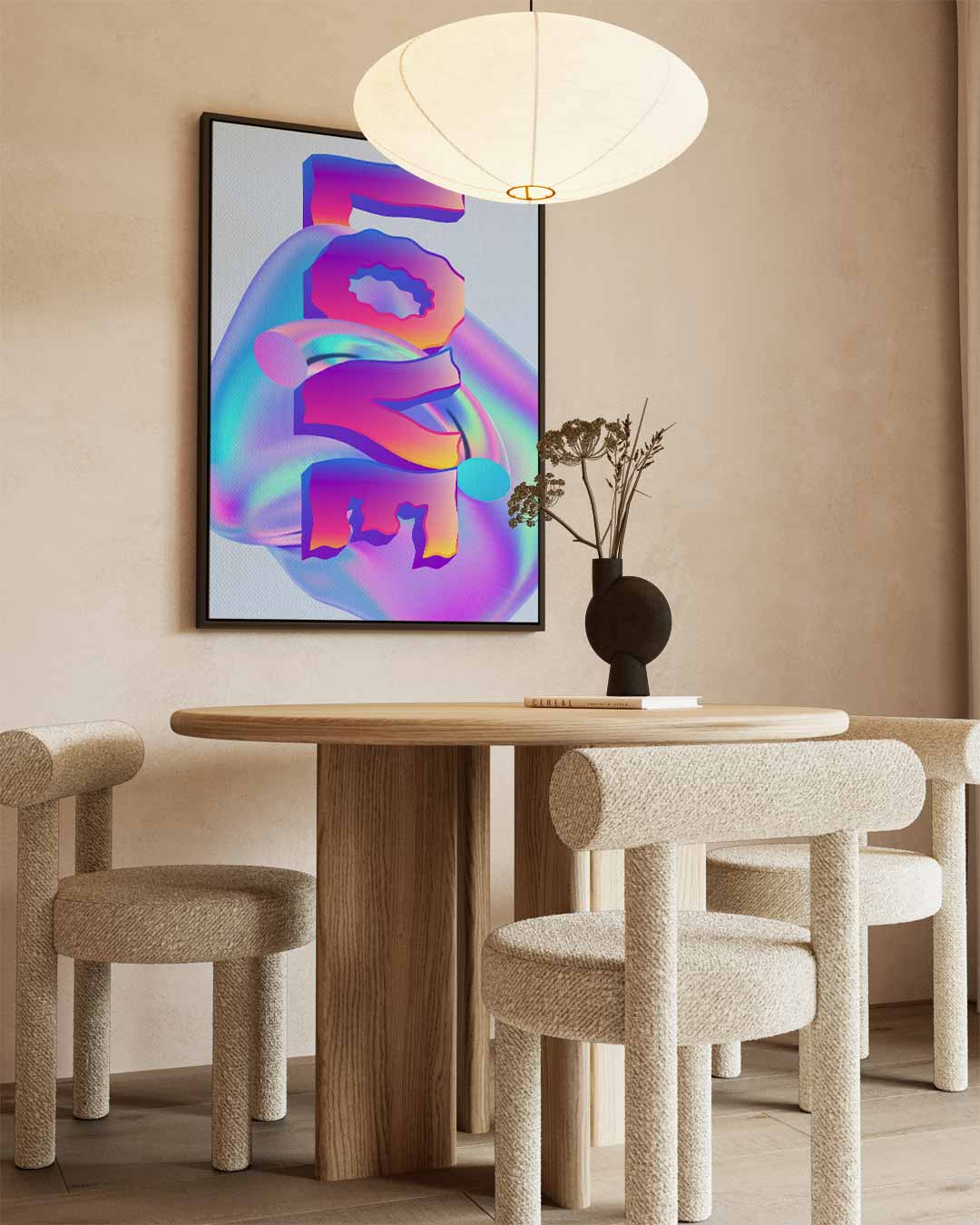 Kleurrijke Ineengestorte Vormen Kunstwerk-canvas-dibond-plexiglas-wanddecoratie-WallArtistic