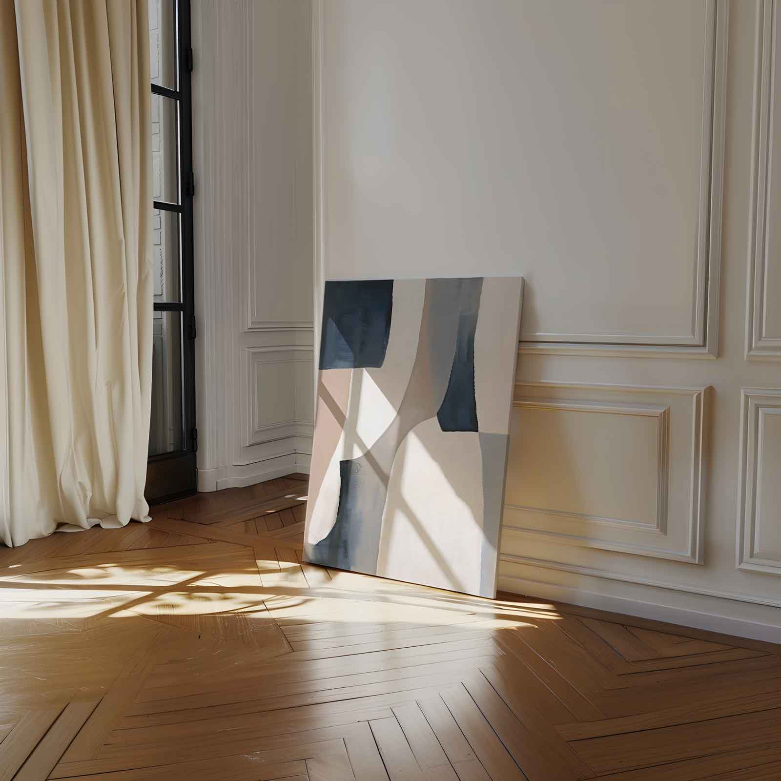 Abstracte Harmonie in Neutrale Tinten Kunstwerk-canvas-dibond-plexiglas-wanddecoratie-WallArtistic
