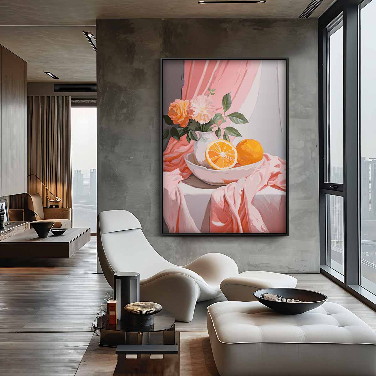 Sfeervolle Stilleven Met Citrus Kunstwerk-canvas-dibond-plexiglas-wanddecoratie-WallArtistic