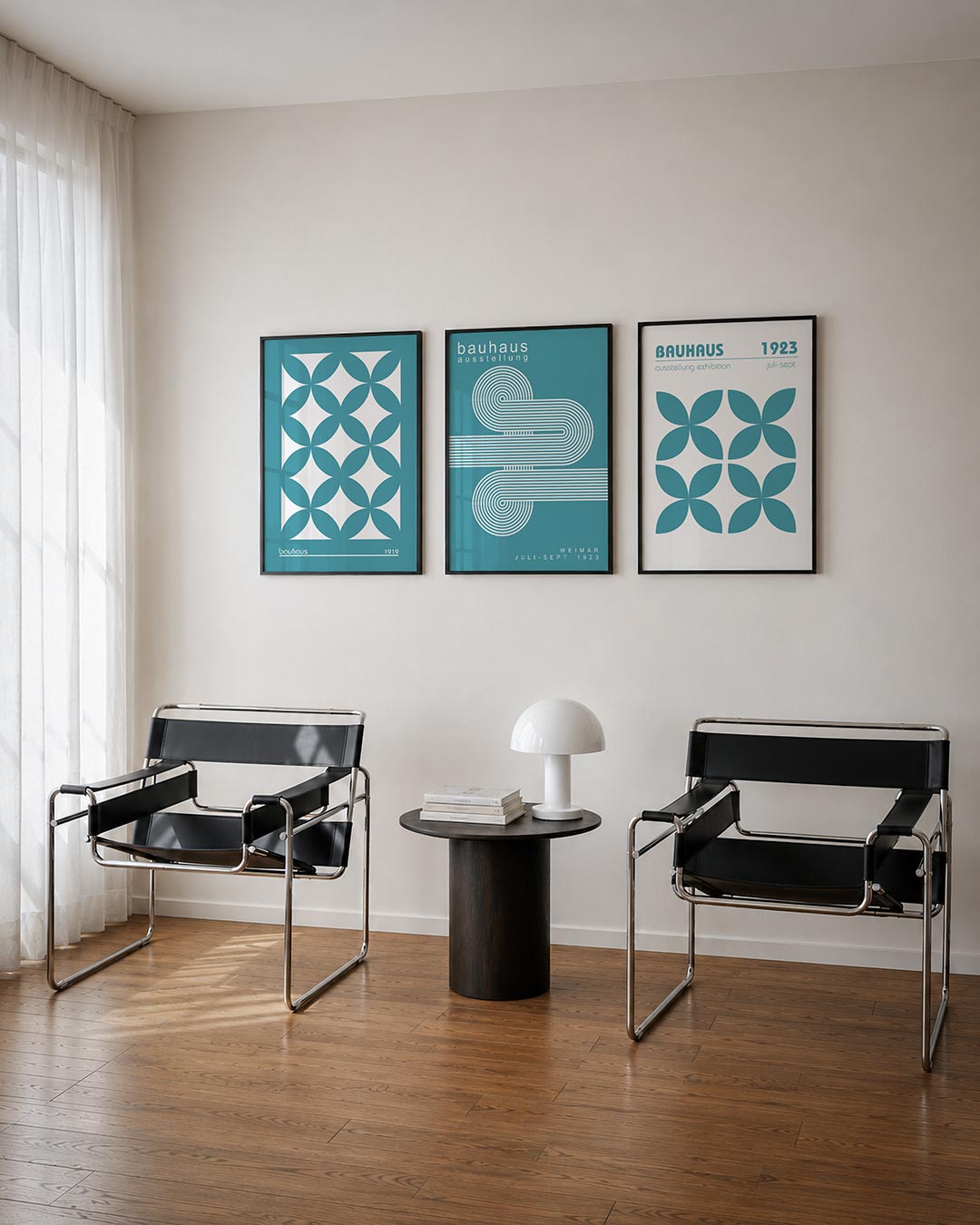 Vormenspel in blauw Posterset