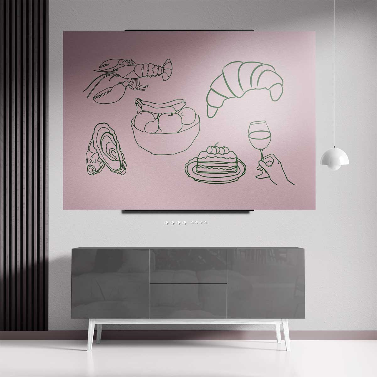 Smakelijke Momenten Illustratie Kunstwerk-canvas-dibond-plexiglas-wanddecoratie-WallArtistic