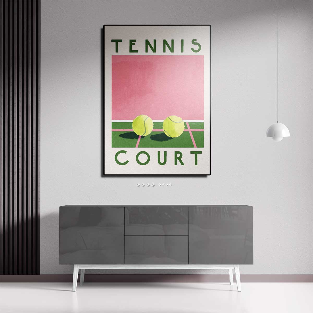 Tennisbaan Droom Kunstwerk-canvas-dibond-plexiglas-wanddecoratie-WallArtistic
