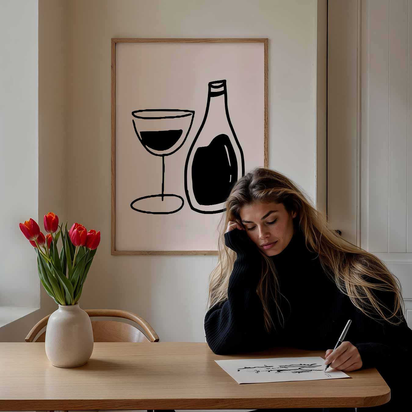 Stijlvolle Wijnmomenten Poster-WallArtistic