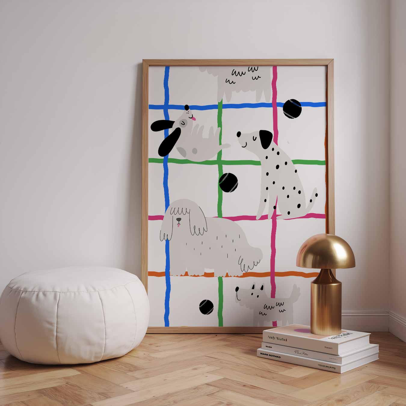 Vrolijke Hondenposter-WallArtistic