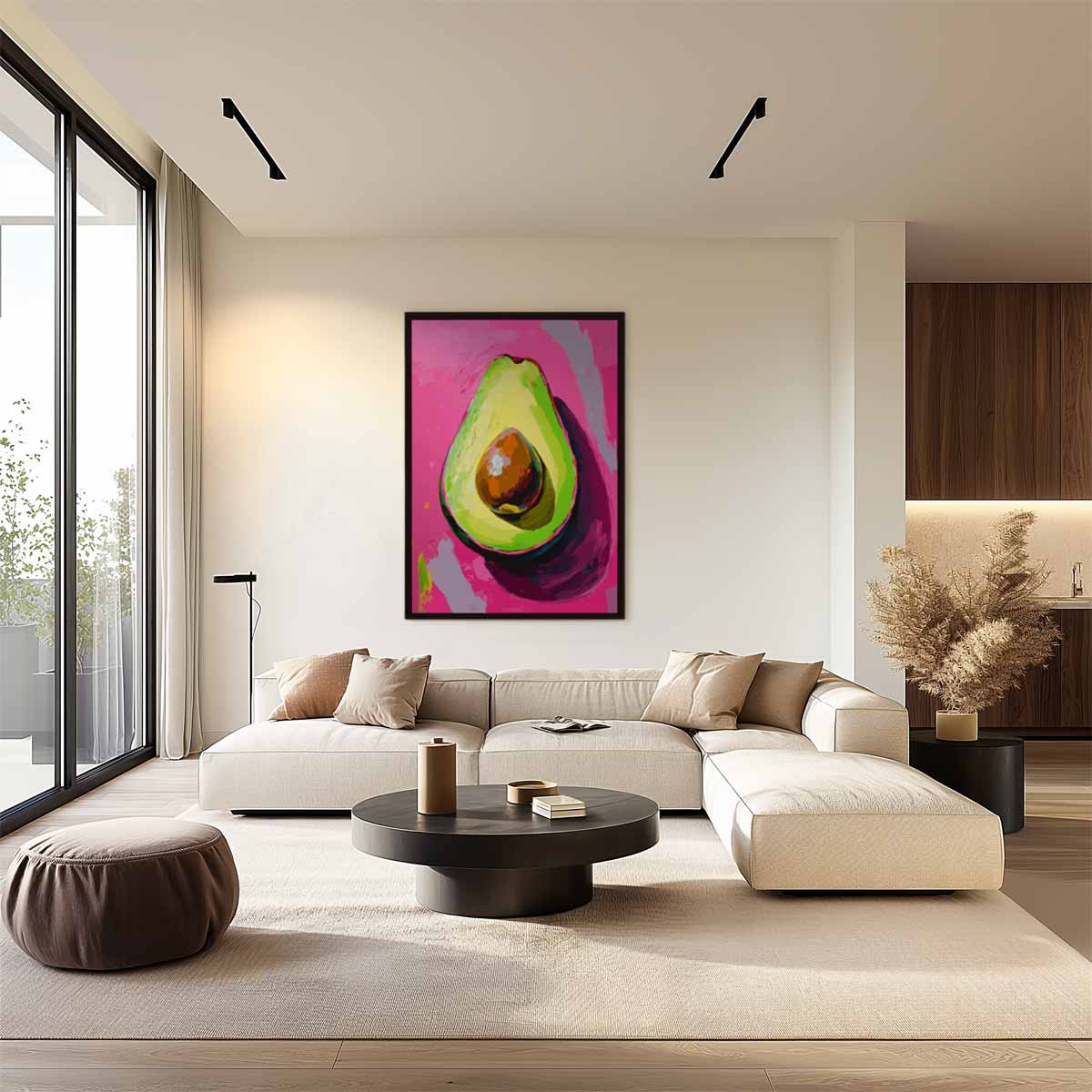 Avocado Pop Art Kunstwerk-canvas-dibond-plexiglas-wanddecoratie-WallArtistic