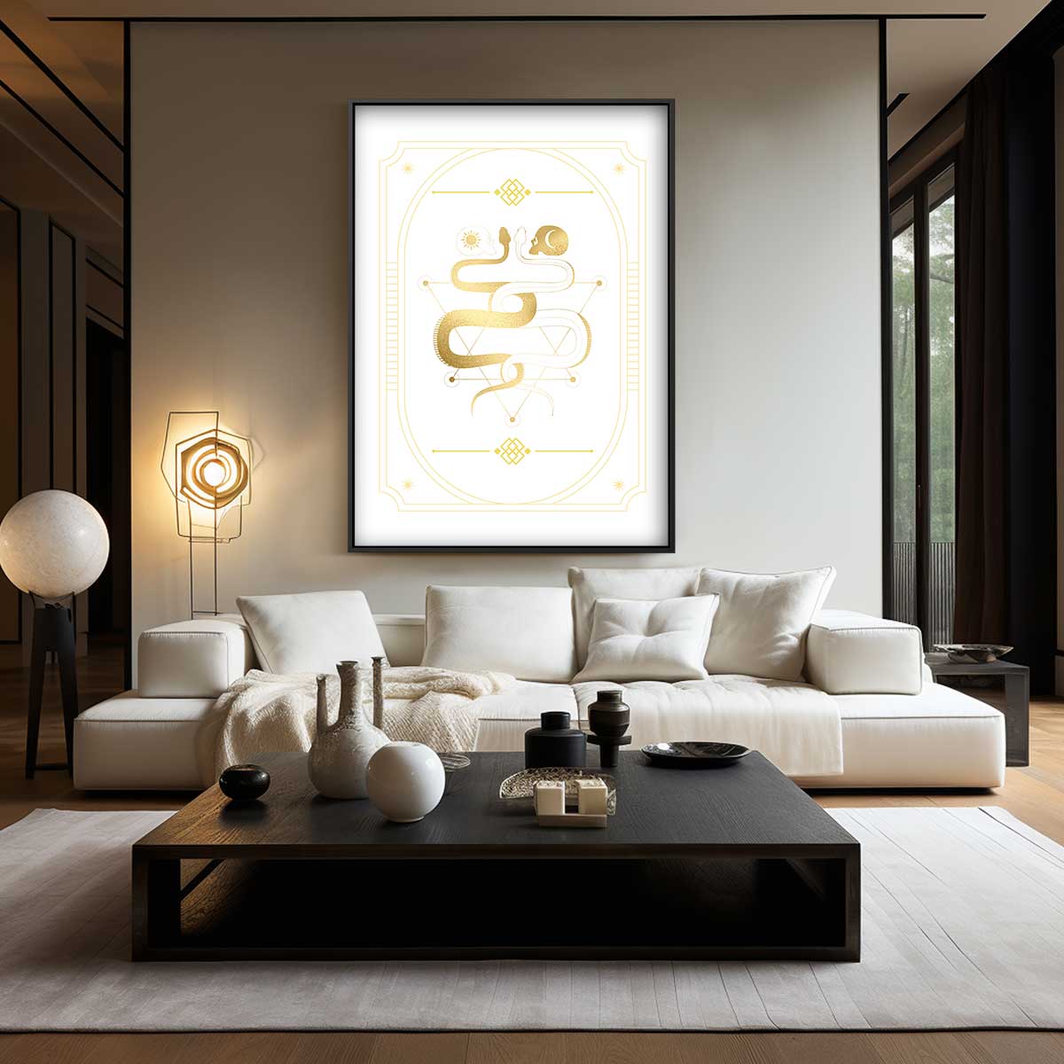 Alchemistisch Slangen Embleem Kunstwerk-canvas-dibond-plexiglas-wanddecoratie-WallArtistic