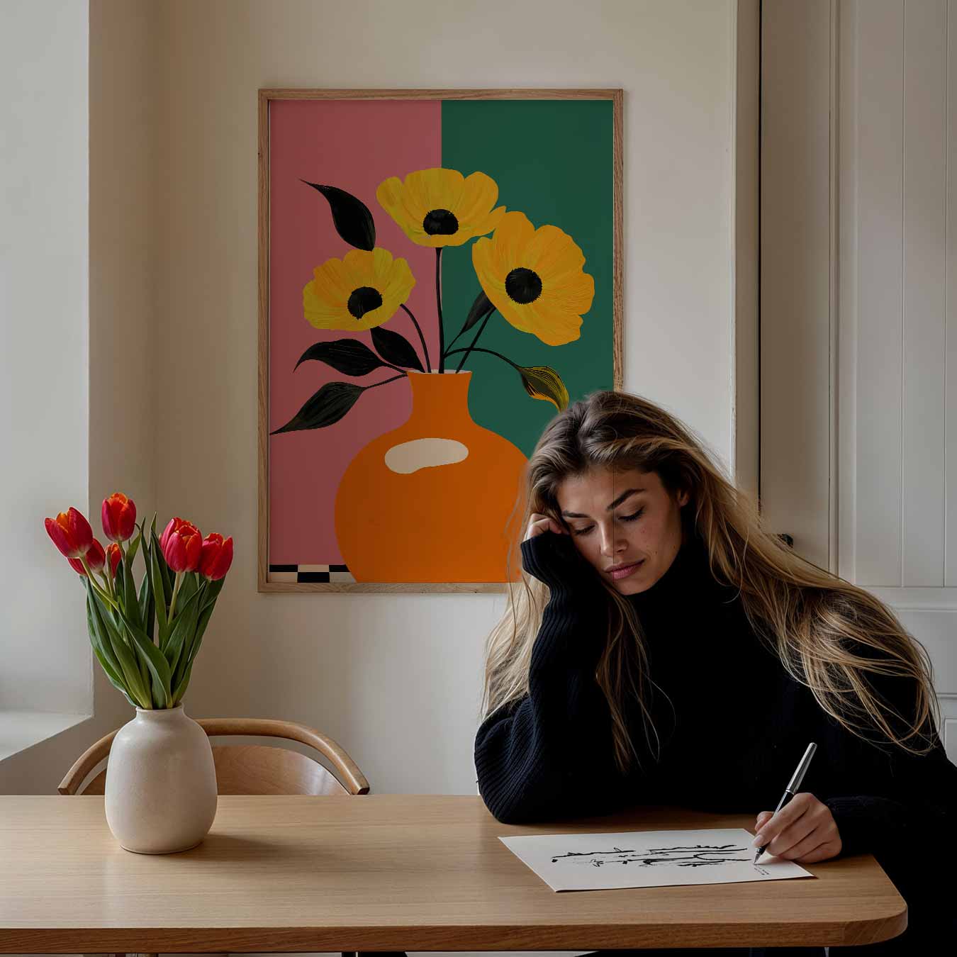 Stijlvolle Bloemenvaas Poster