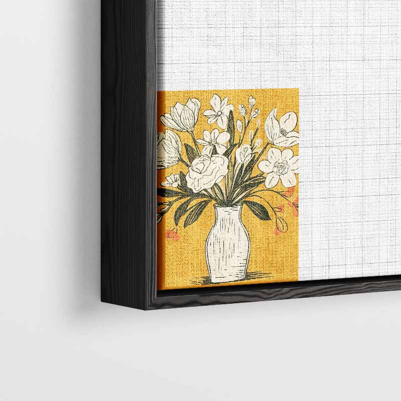Tijdloze Bloemenvazen Illustratie Kunstwerk-canvas-dibond-plexiglas-wanddecoratie-WallArtistic