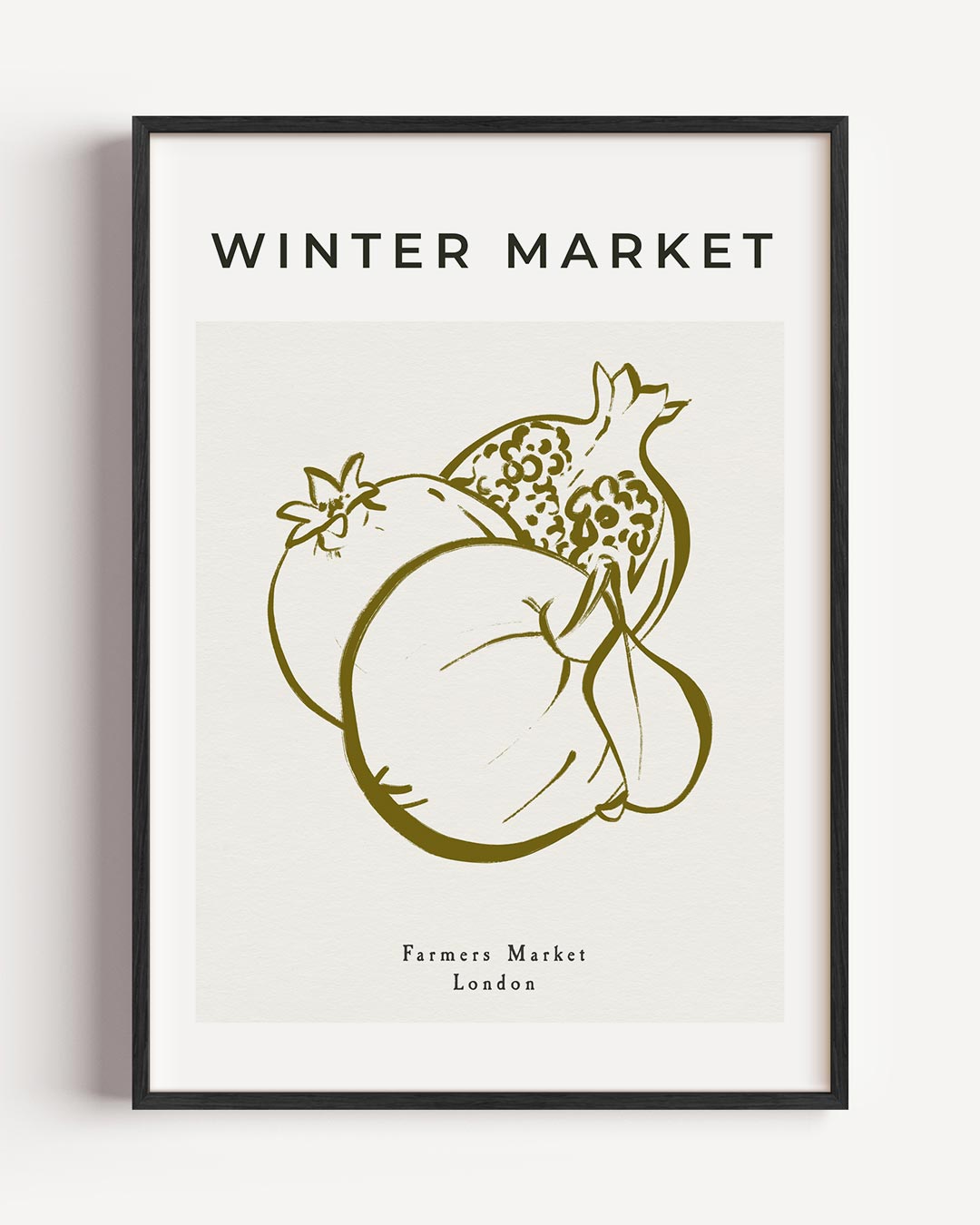 Wintermarkt Illustratie Poster-WallArtistic