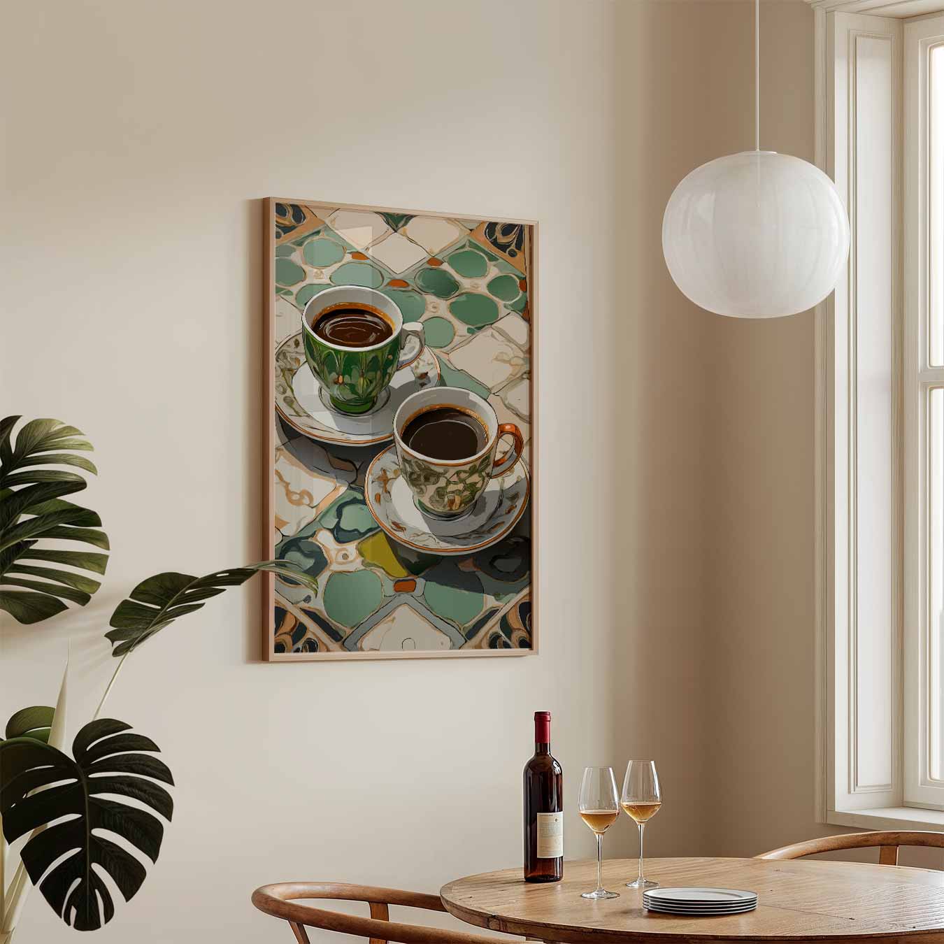 Kleurrijke Koffie Momenten Poster-WallArtistic