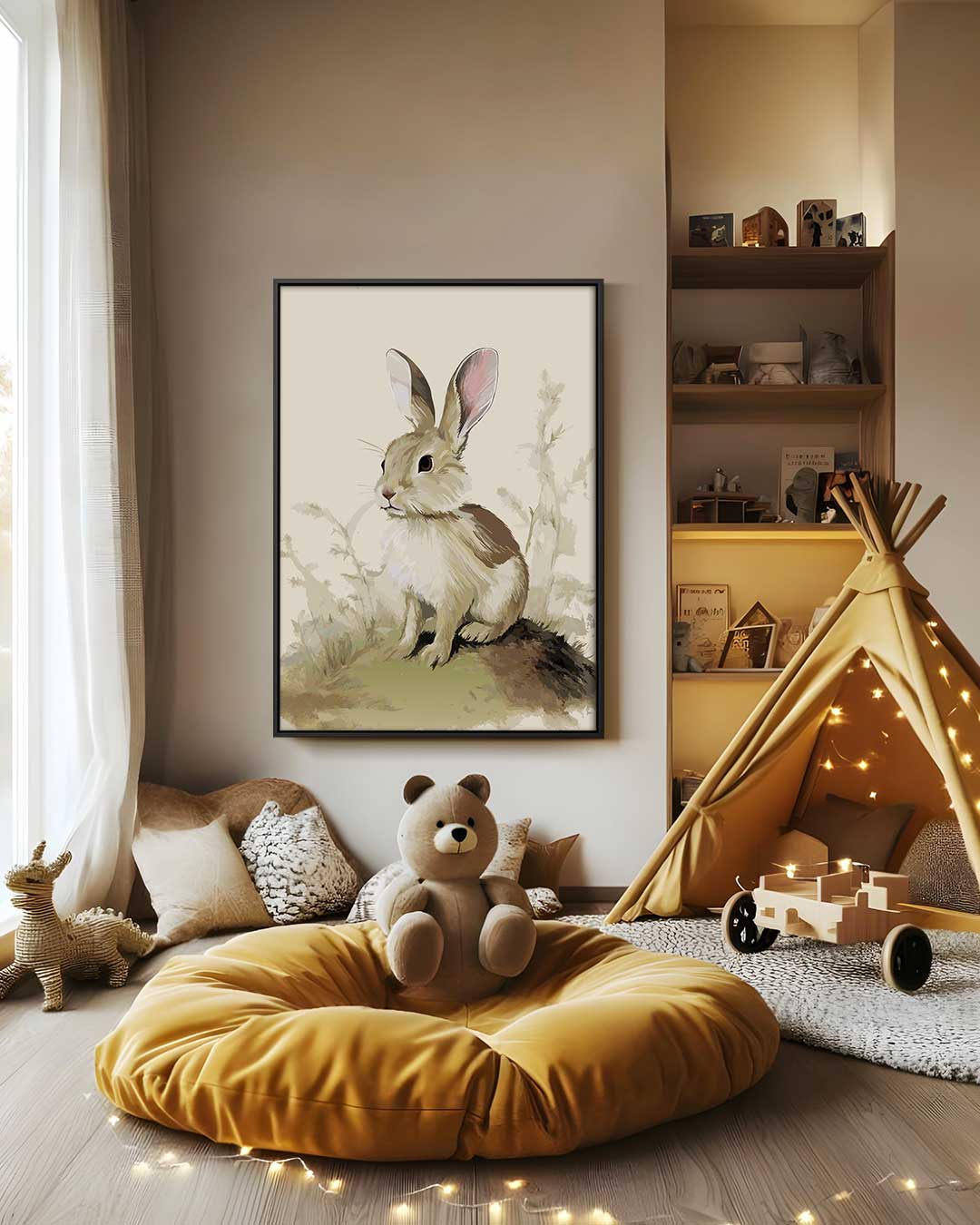 Schattig Konijn in de Natuur Kunstwerk-canvas-dibond-plexiglas-wanddecoratie-WallArtistic