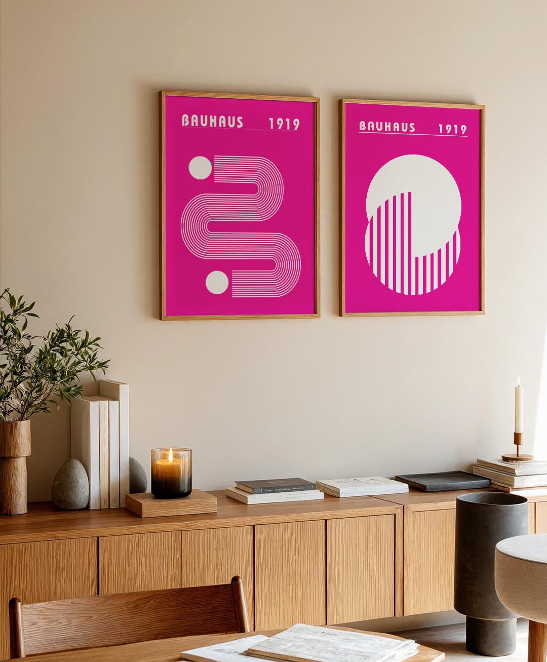 Lijnen en cirkel Posterset