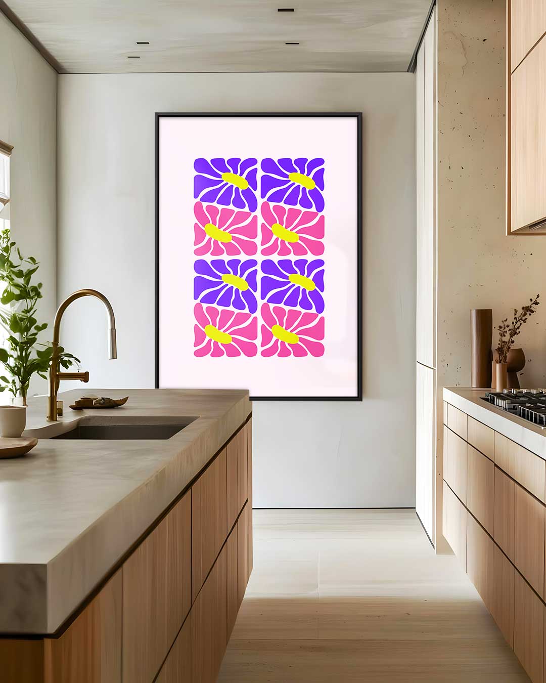 Kleurrijke Bloemenpracht Kunstwerk-canvas-dibond-plexiglas-wanddecoratie-WallArtistic