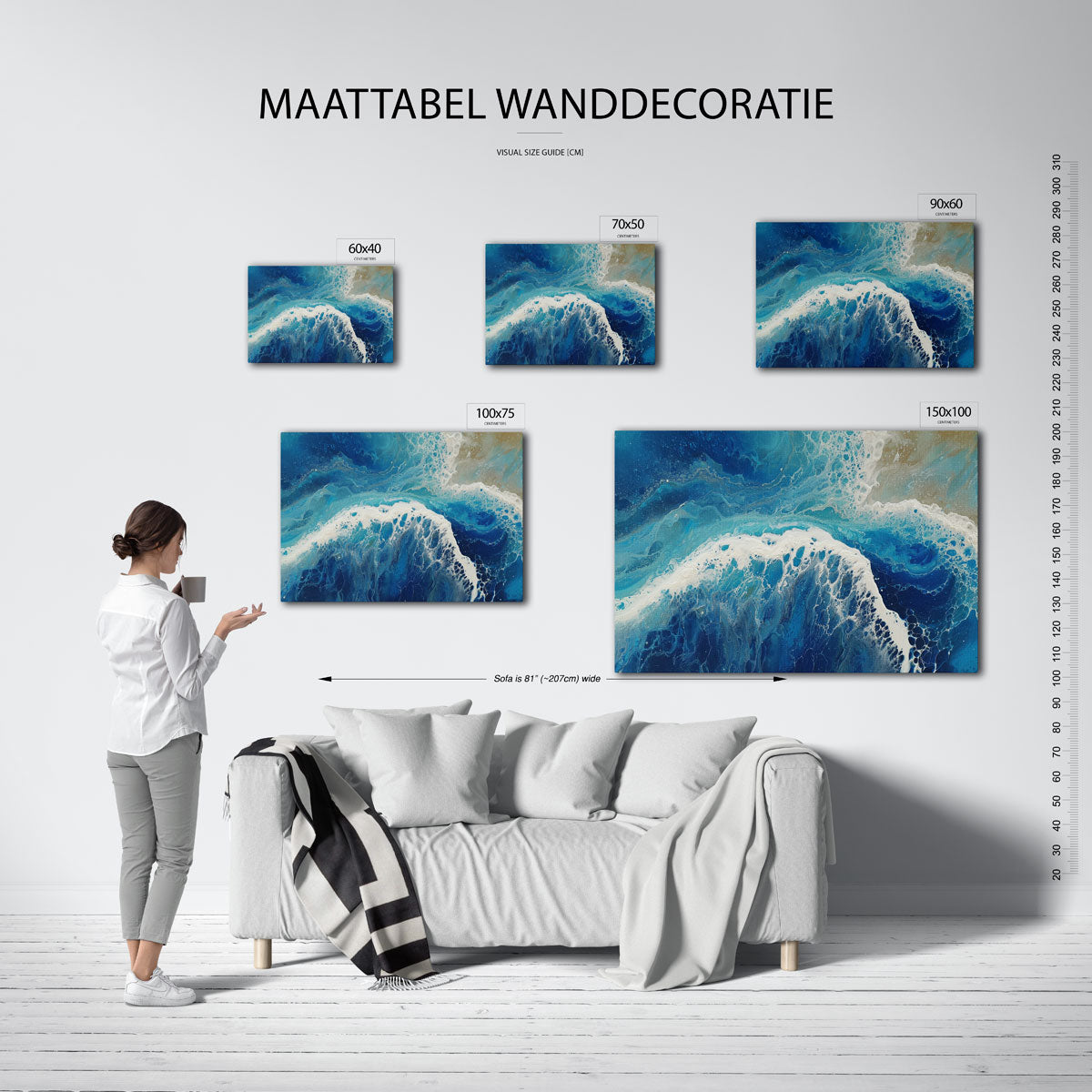 Dynamische oceaan golven Kunstwerk