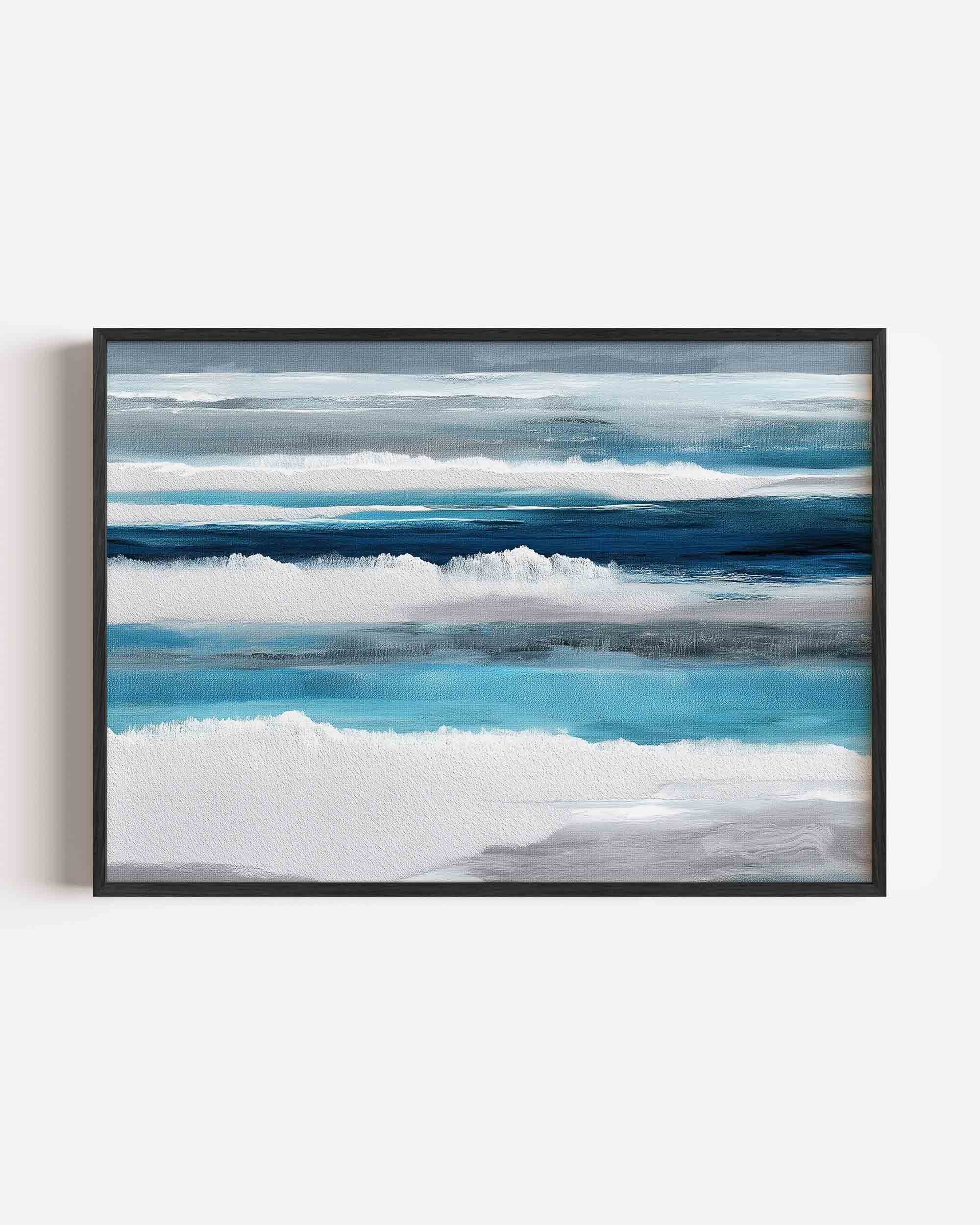 Blauwe en grijze strepen Poster