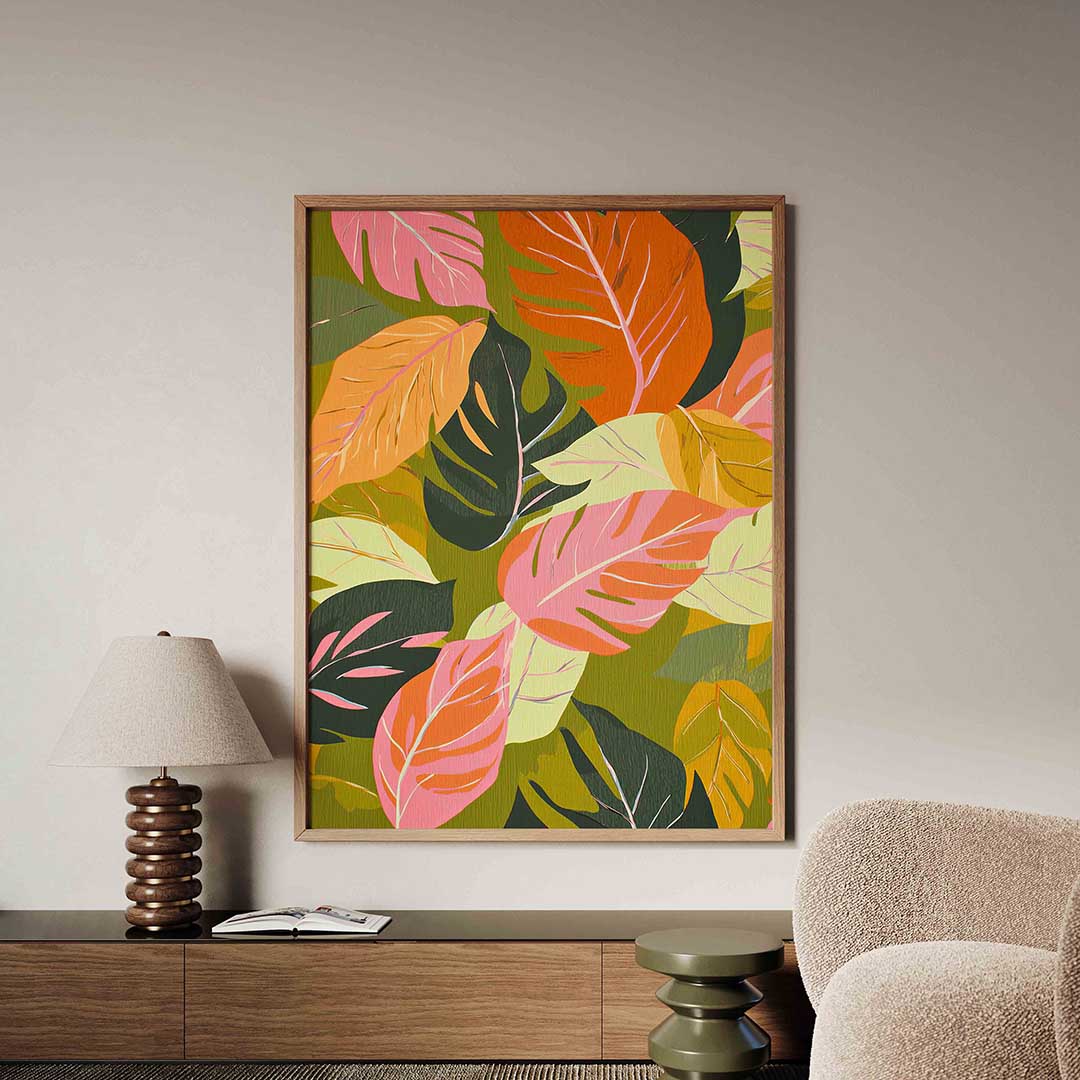 Bladeren in levendige tinten Poster