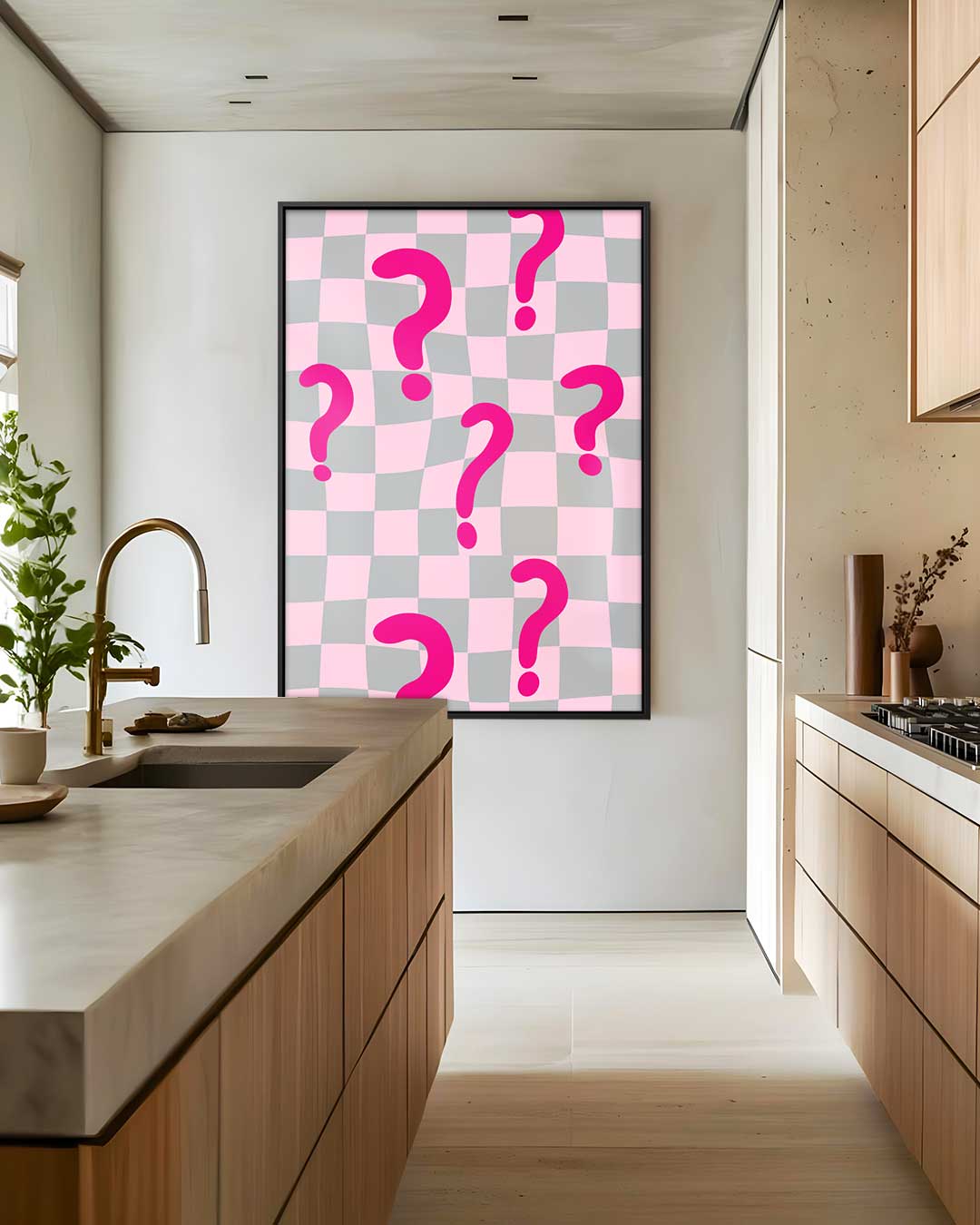 Verwrongen Vraagtekens Kunstwerk-canvas-dibond-plexiglas-wanddecoratie-WallArtistic