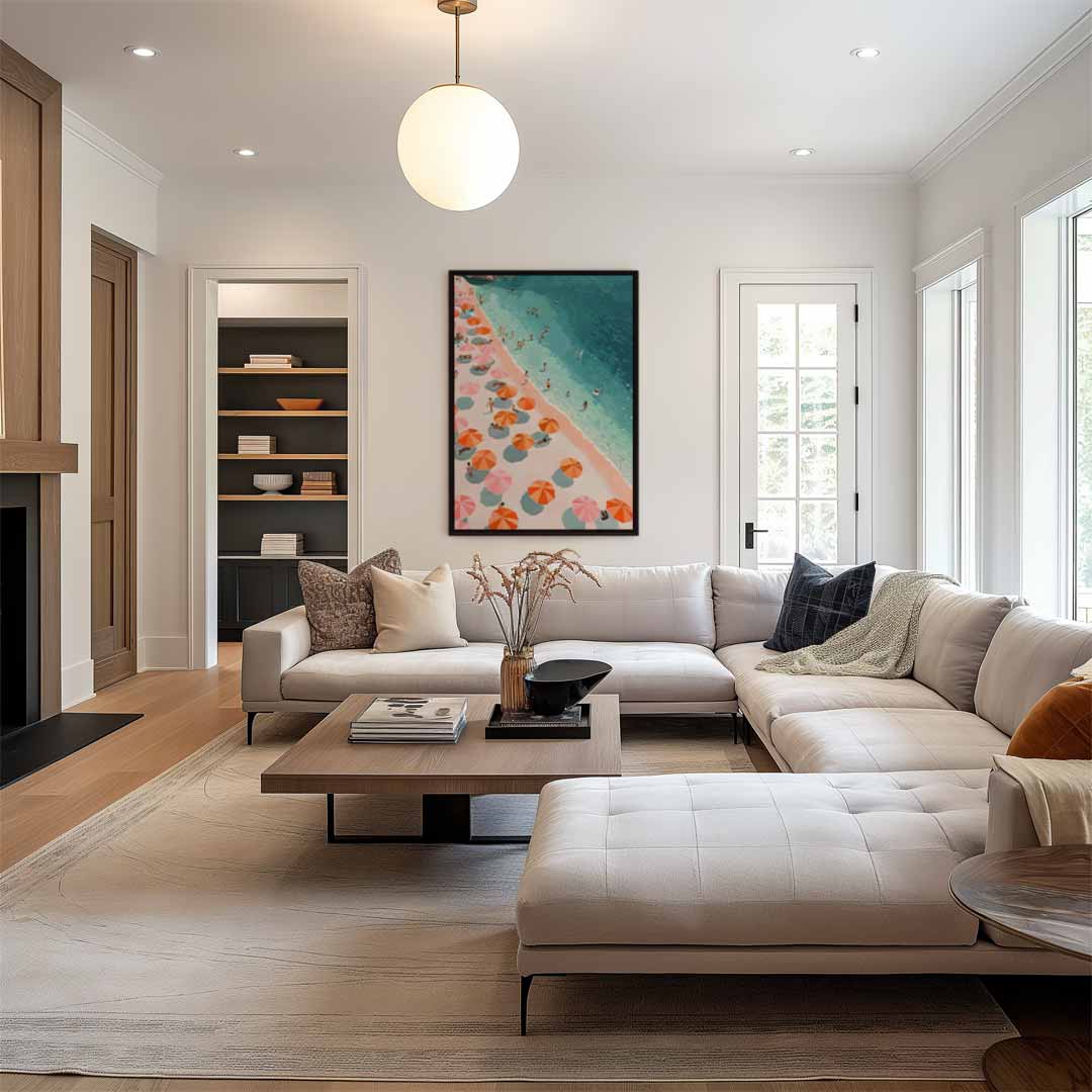 Strandleven in de Zomer Kunstwerk-canvas-dibond-plexiglas-wanddecoratie-WallArtistic