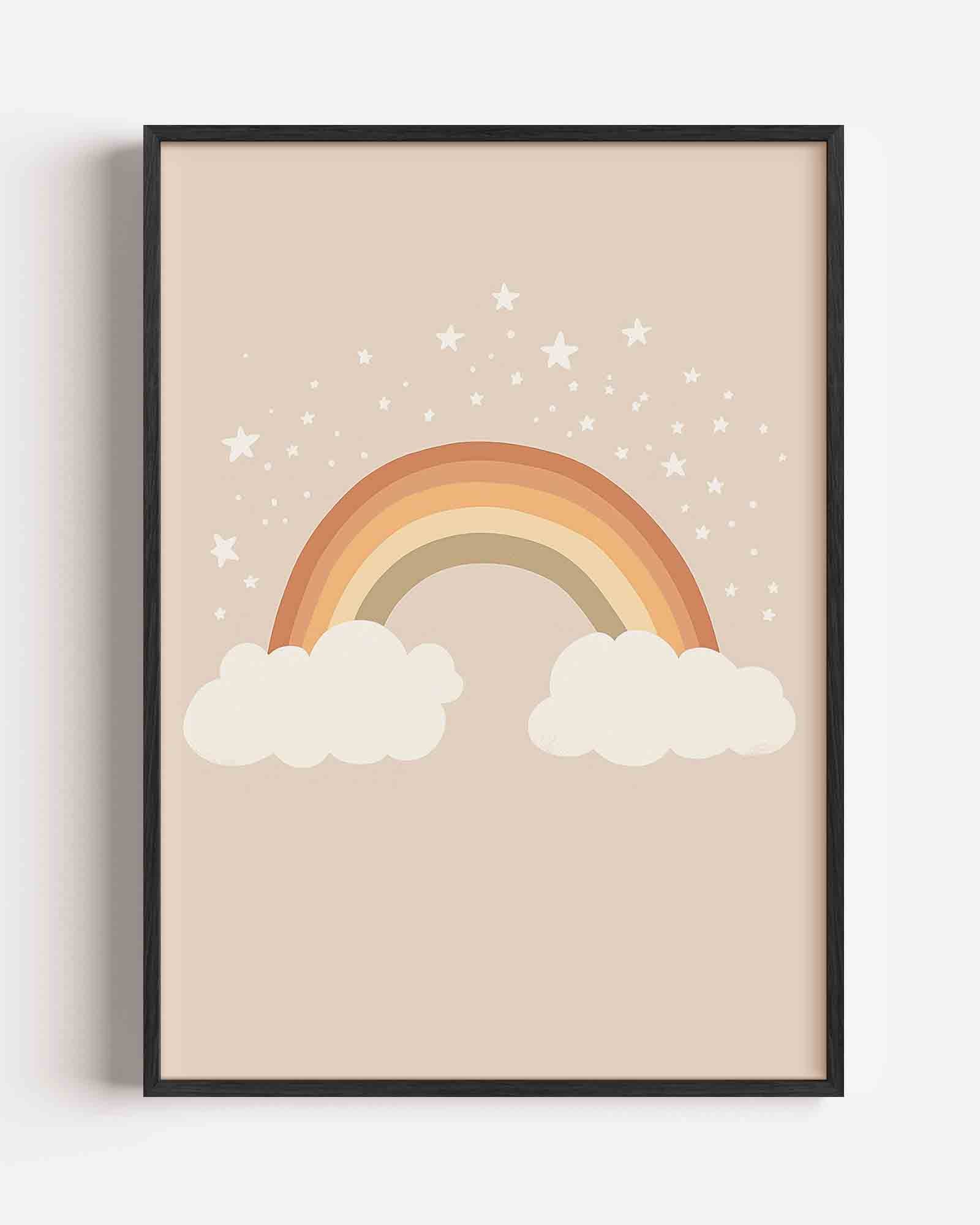Regenboog en sterren Poster