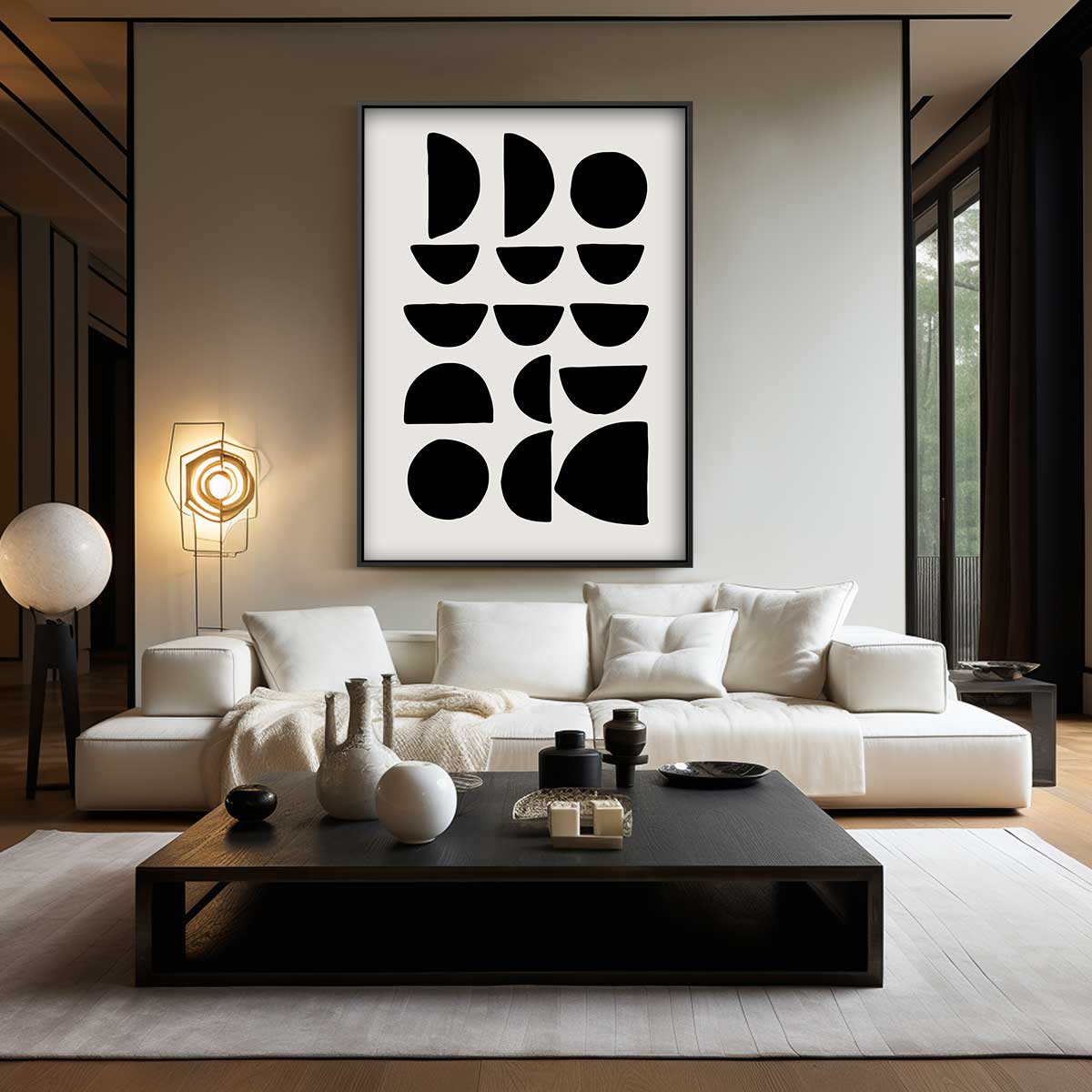 Abstracte Geometrische Compositie Kunstwerk-canvas-dibond-plexiglas-wanddecoratie-WallArtistic