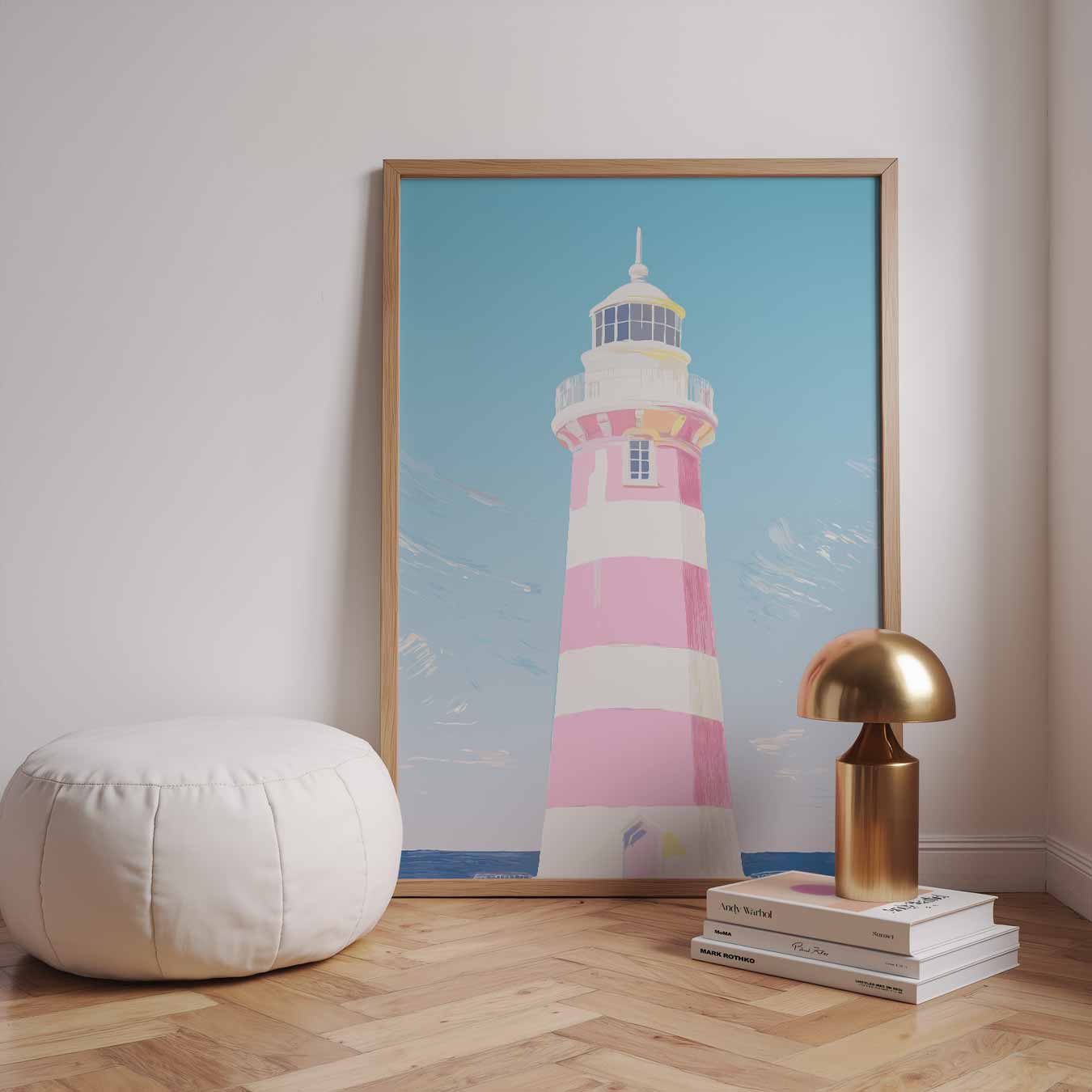 Zomerse Vuurtoren Vibes Poster-WallArtistic