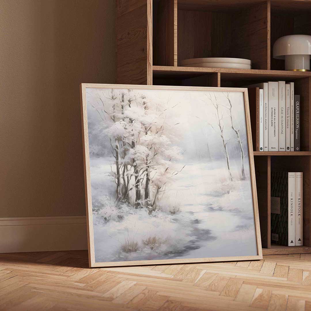 Winterlandschap met bomen Poster