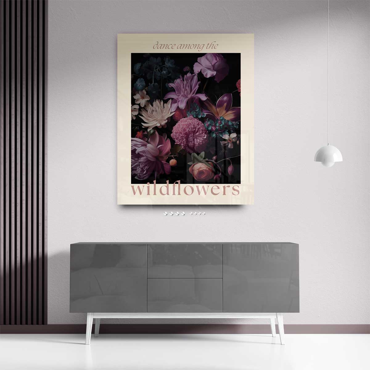 Dans tussen de wildbloemen Kunstwerk-canvas-dibond-plexiglas-wanddecoratie-WallArtistic