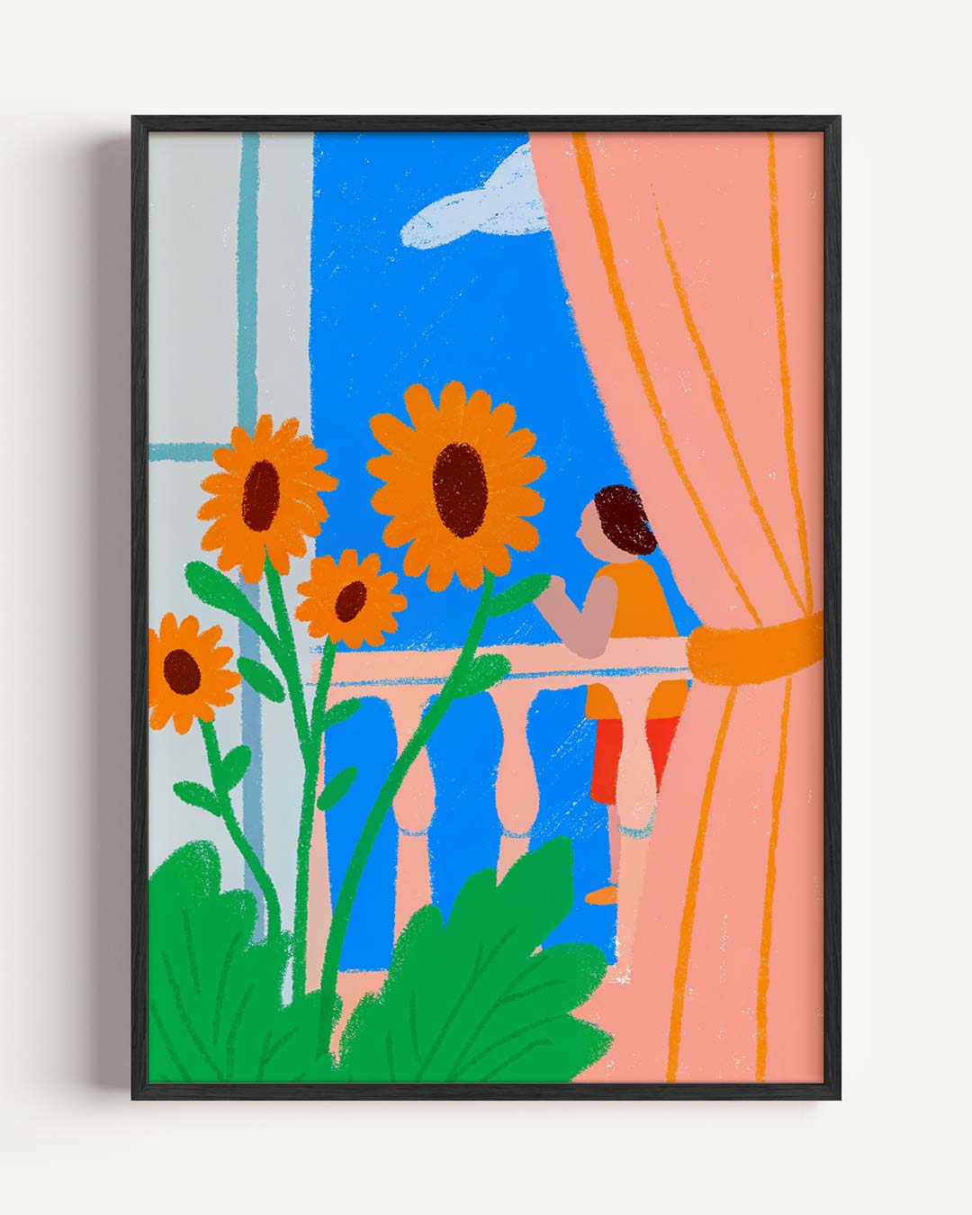 Zonnige Balkon Idylle Poster-WallArtistic