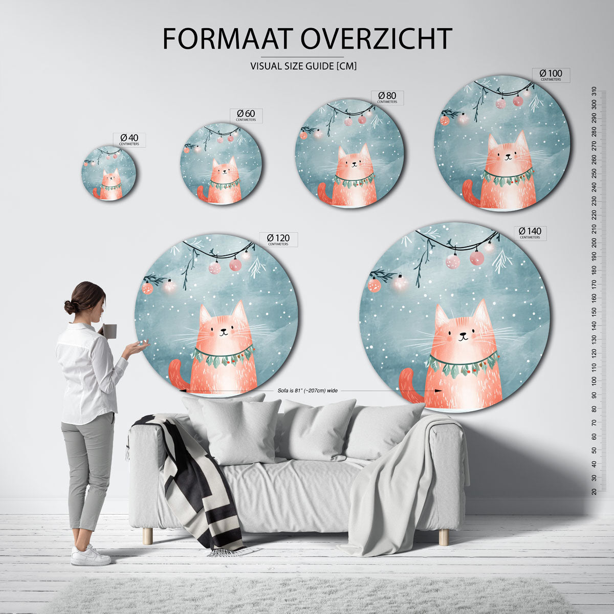 Kerstkat Muurcirkel
