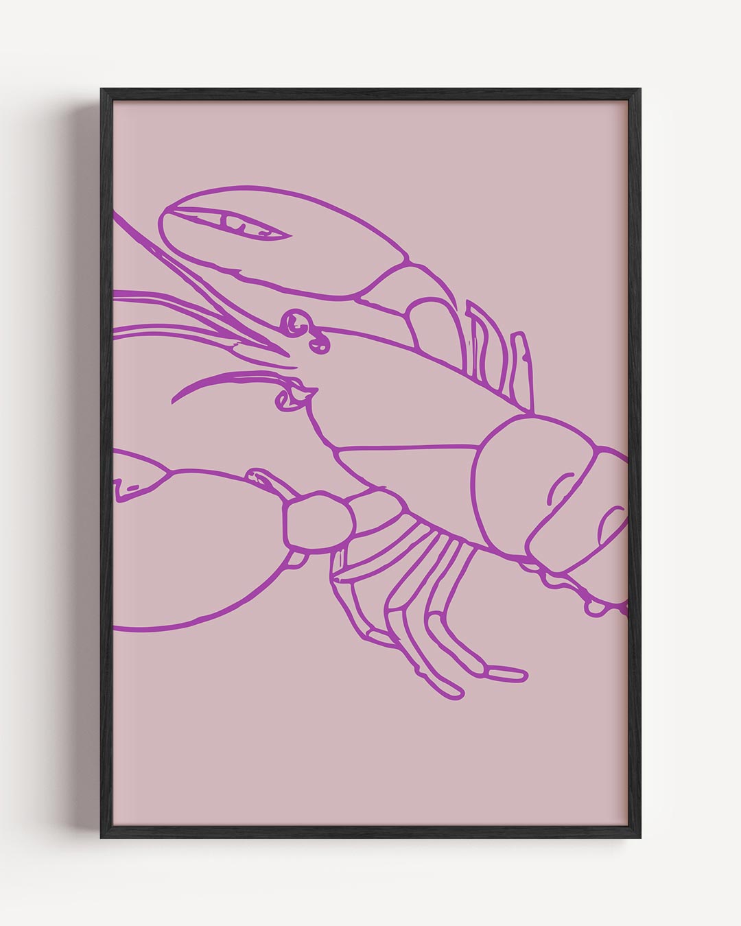 Trendy Kreeftenposter in Roze Poster-WallArtistic