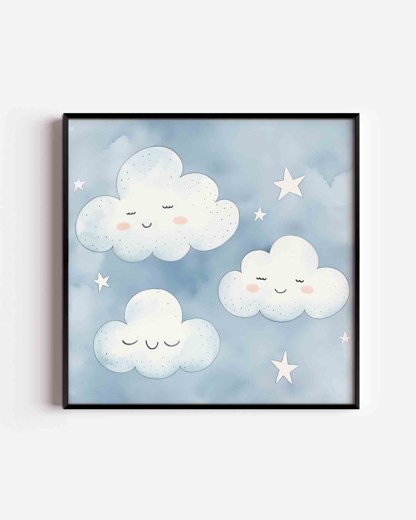 Lachende wolken en sterren Poster