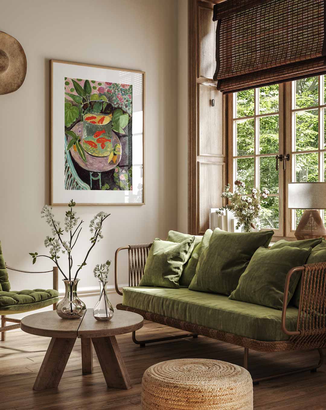 Vrolijke Goudvissen in de Tuin Poster