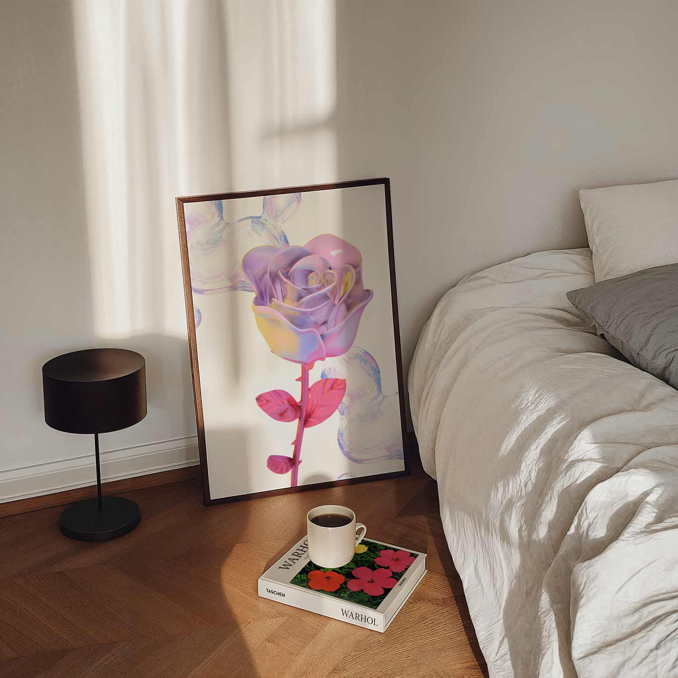 Dromerige Regenboogroos Poster-WallArtistic