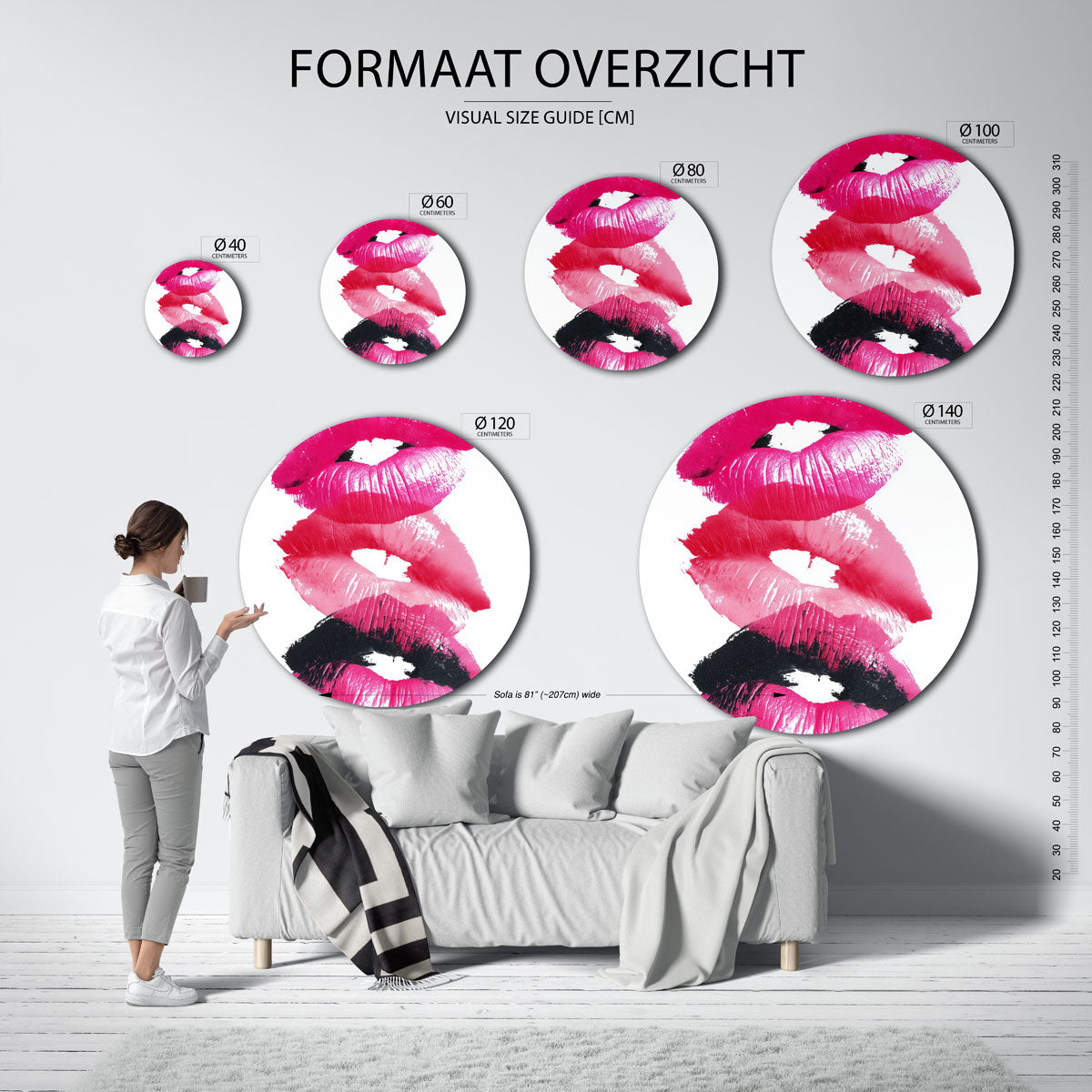 Roze lippen Muurcirkel
