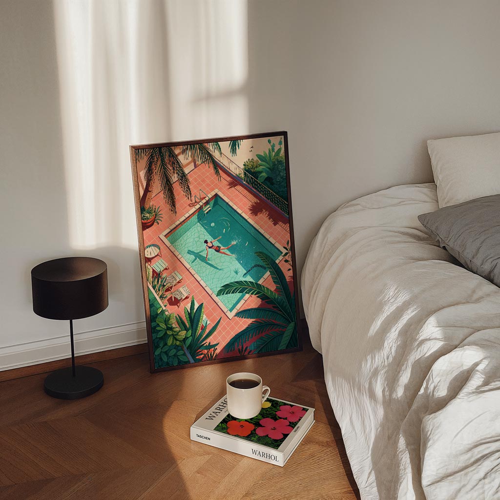 Zwembad Illustratie Poster-WallArtistic