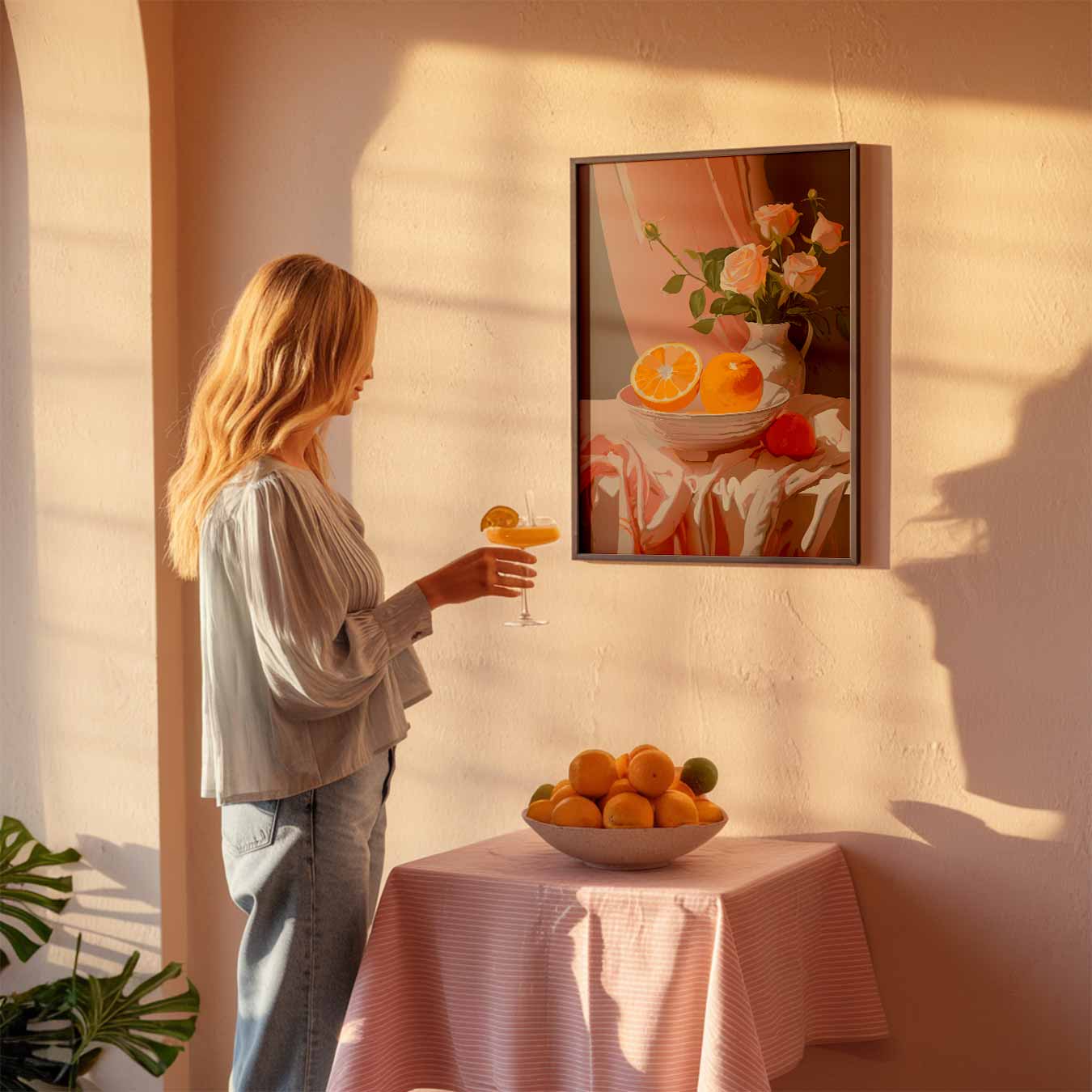 Romantische Rozen en Sinaasappels Poster-WallArtistic