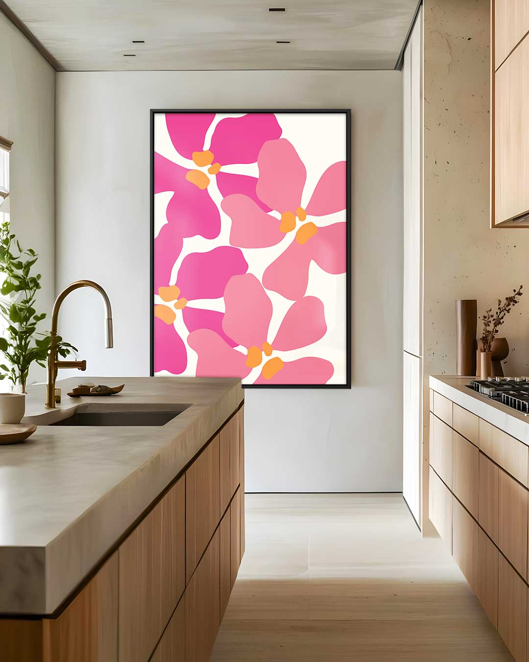 Bloeiende Roze Orchideeën Kunstwerk-canvas-dibond-plexiglas-wanddecoratie-WallArtistic