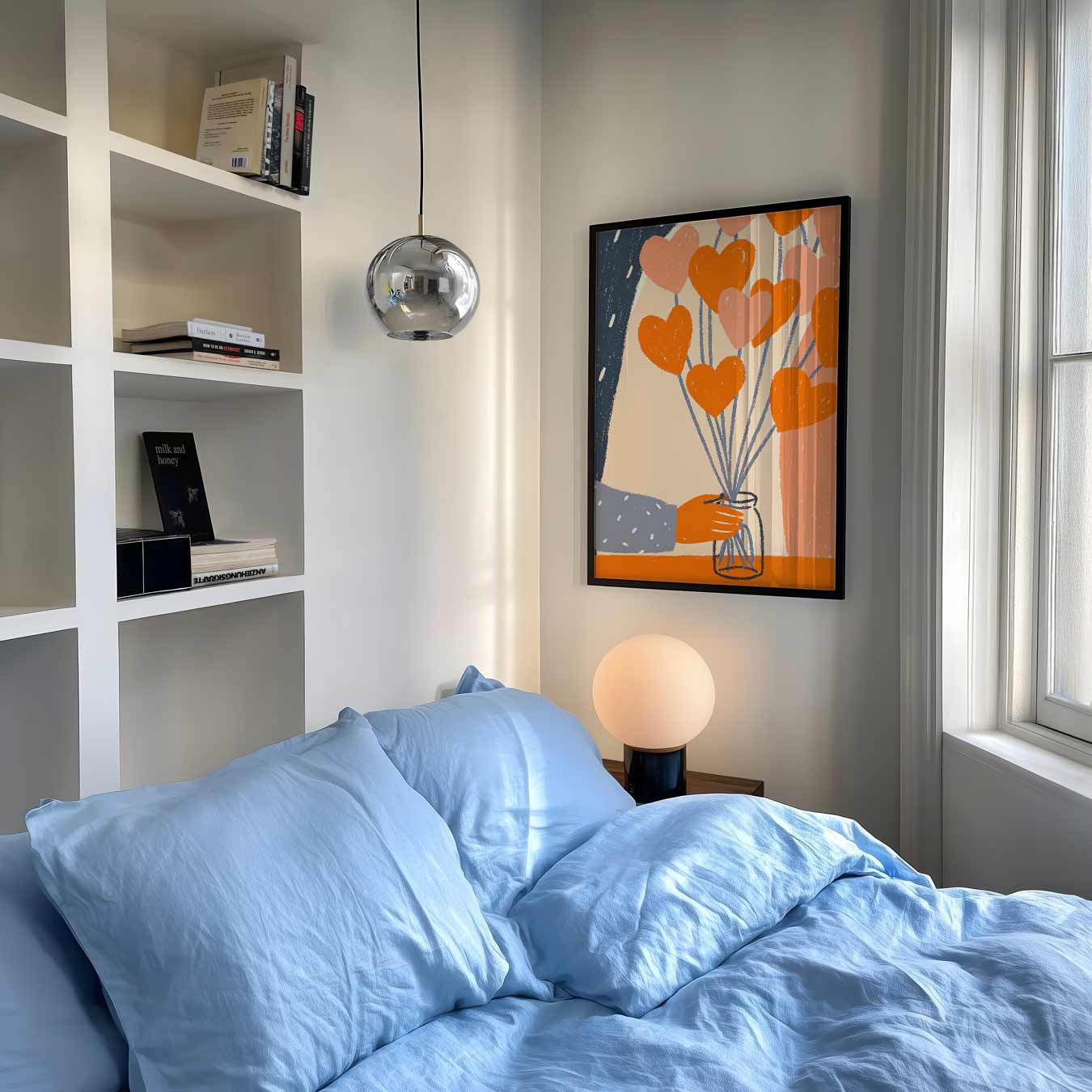 Liefdevolle Hartenbloemen Poster
