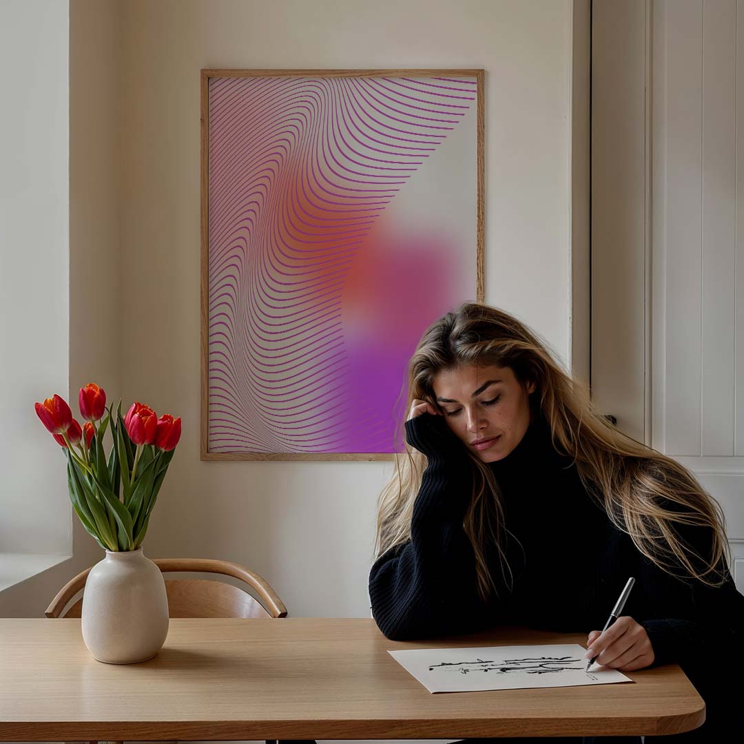 Kleurrijke Abstracte Golven Poster-WallArtistic