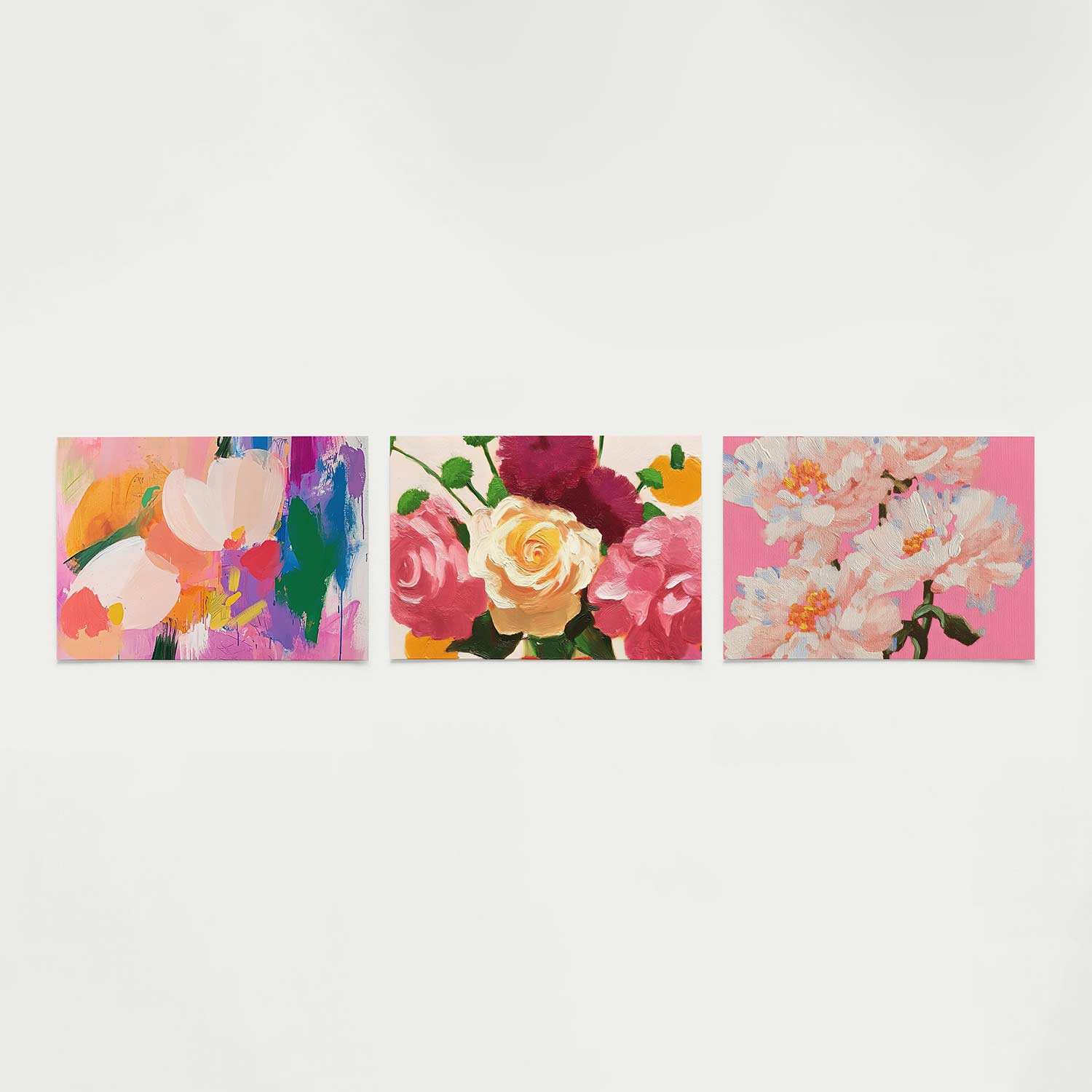 Kleurrijke bloemenvormen Posterset