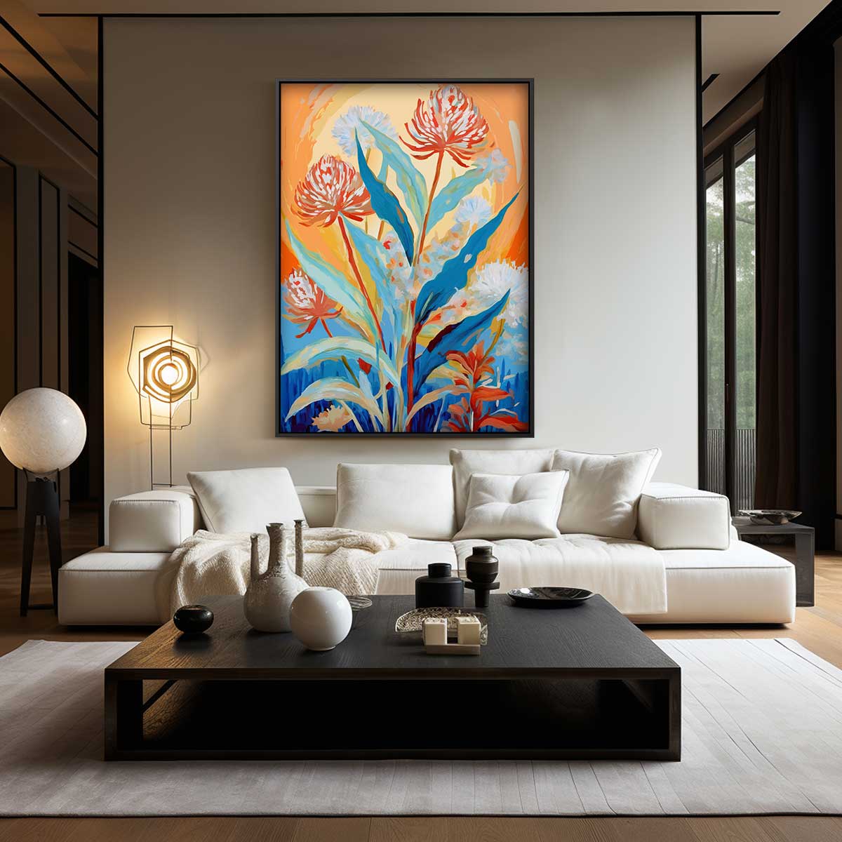 Zonnig Bloemenspektakel Kunstwerk-canvas-dibond-plexiglas-wanddecoratie-WallArtistic