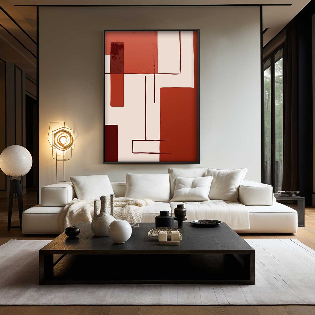 Abstracte Moderne Compositie Kunstwerk-canvas-dibond-plexiglas-wanddecoratie-WallArtistic
