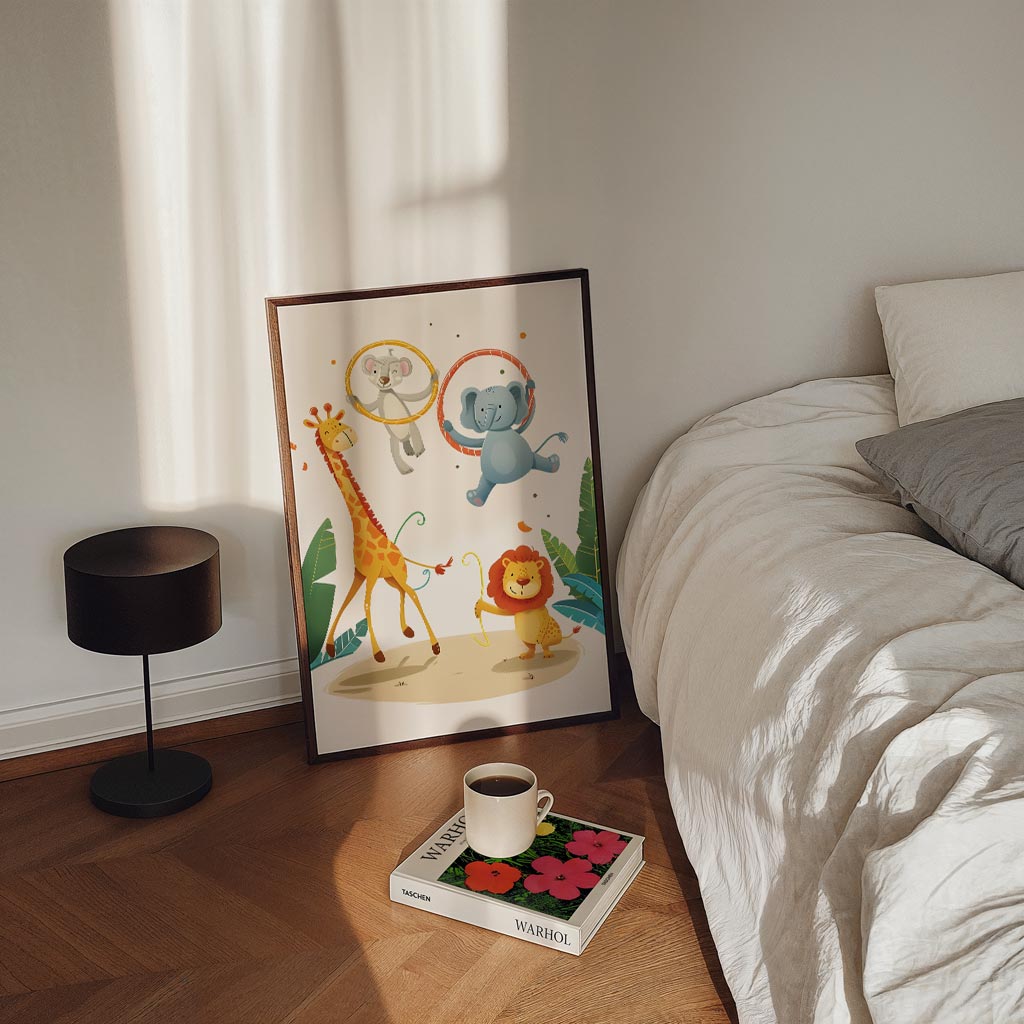 Vrolijke Safari Dieren Poster-WallArtistic