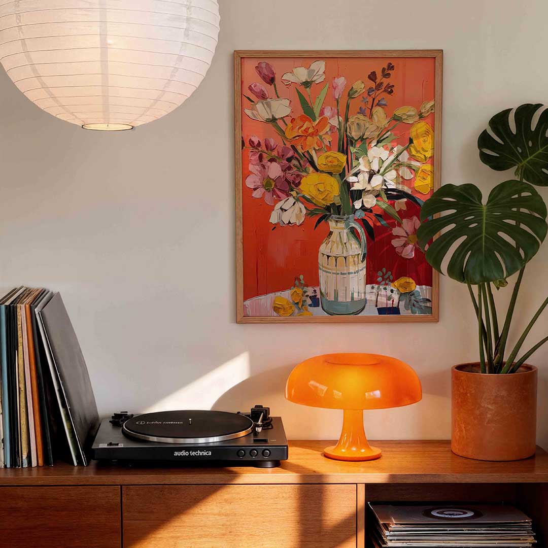 Bloemen in vaas Poster