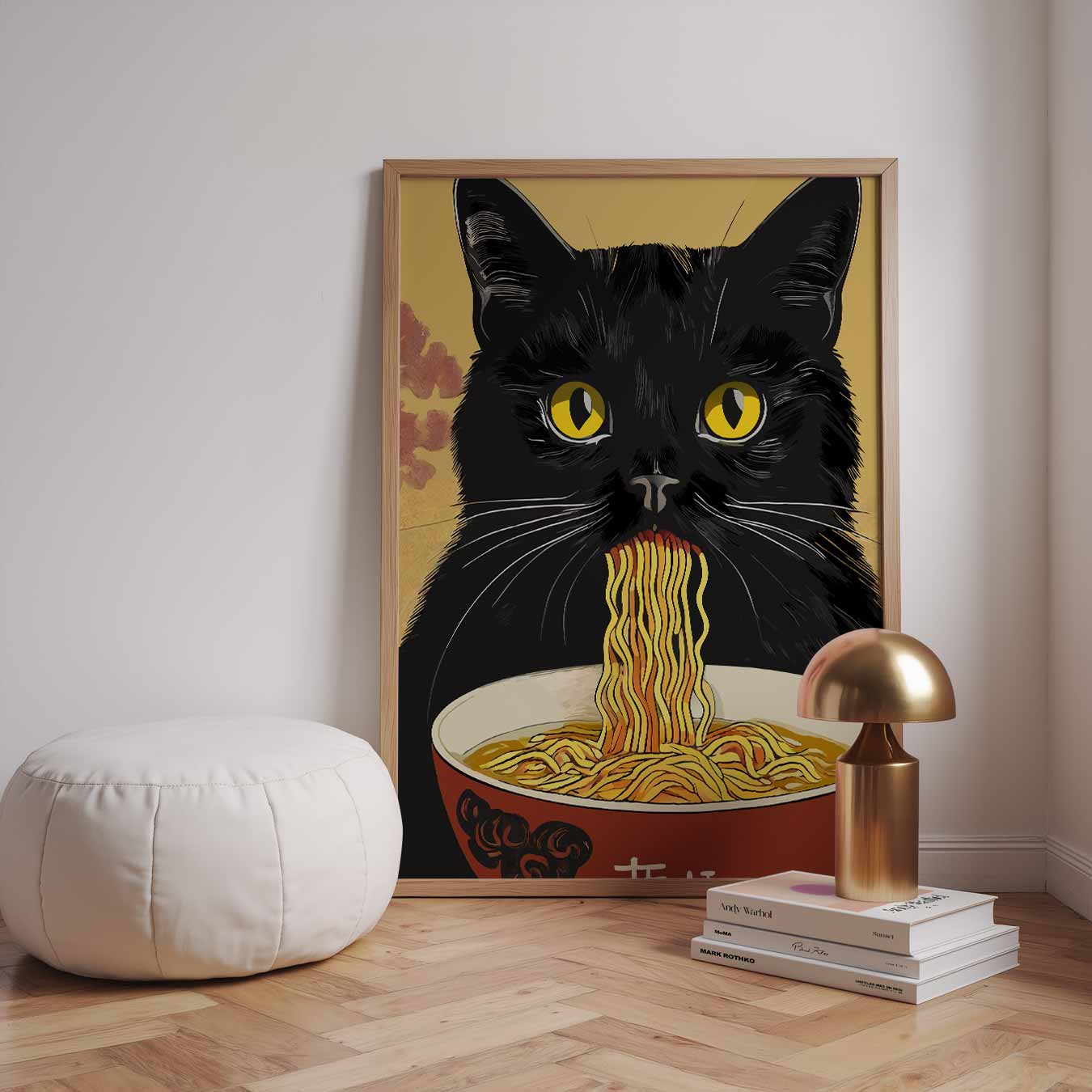 Noodle Cat Art Poster-WallArtistic