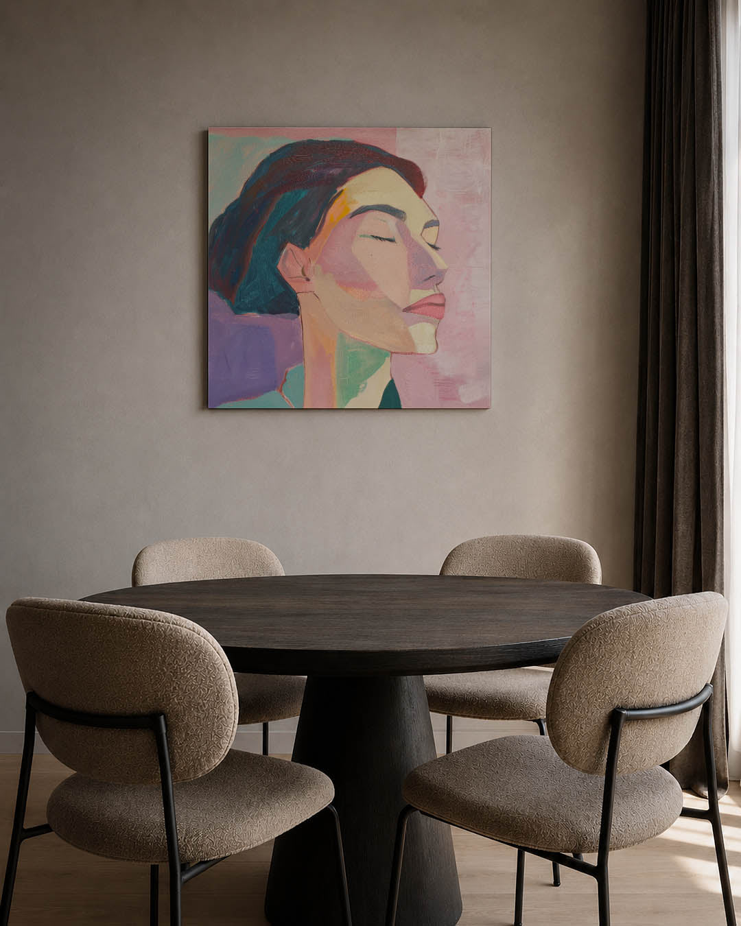 Dromerige portretkleuren Kunstwerk