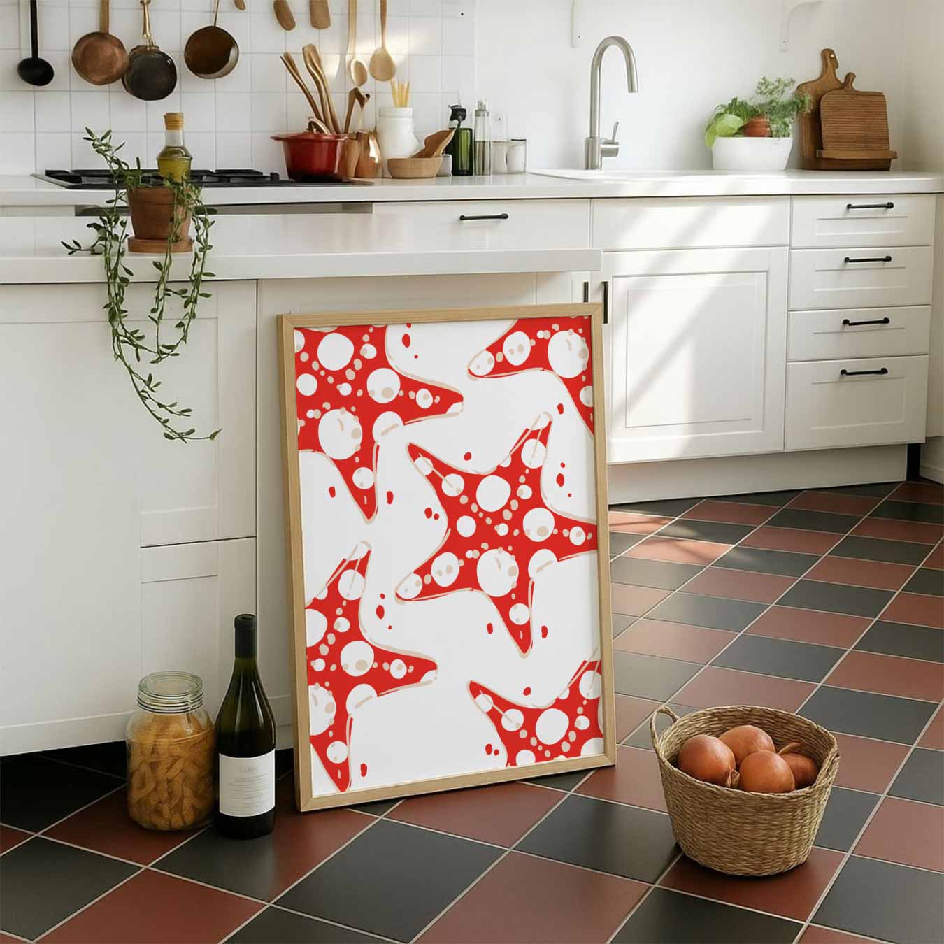 Speelse Sterren Vlekken Poster-WallArtistic